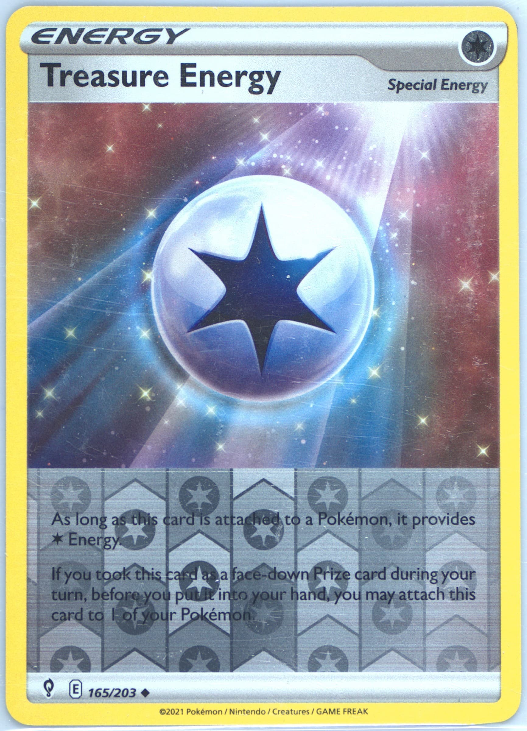 Treasure Energy-Reverse Foil (165) 2021 Pokemon Sword & Shield Evolving Skies