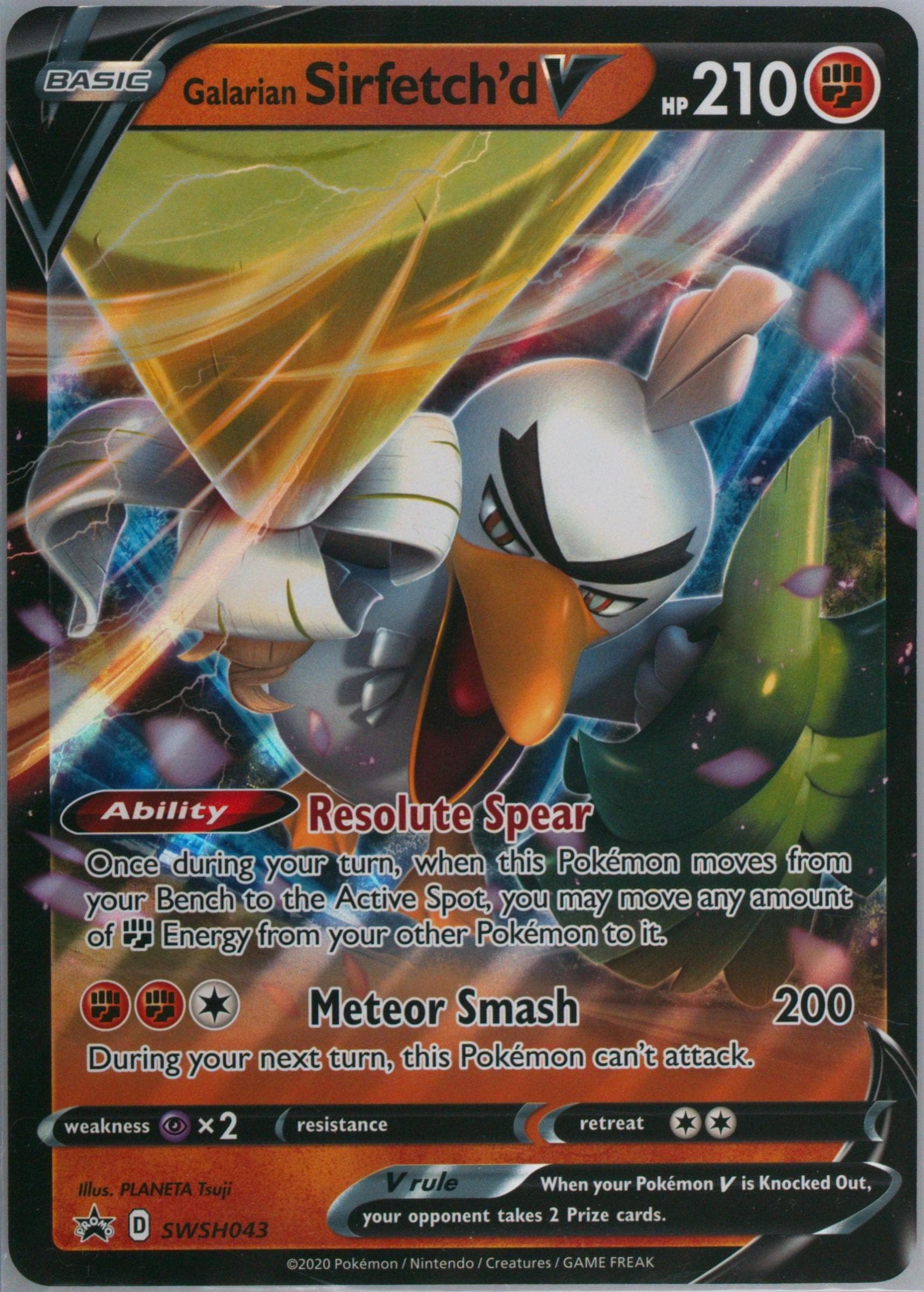 Galarian Sirfetch'd V Galarian Sirfetch'd V Box-Jumbo (043) 2020 Pokemon Swsh Black Star Promo