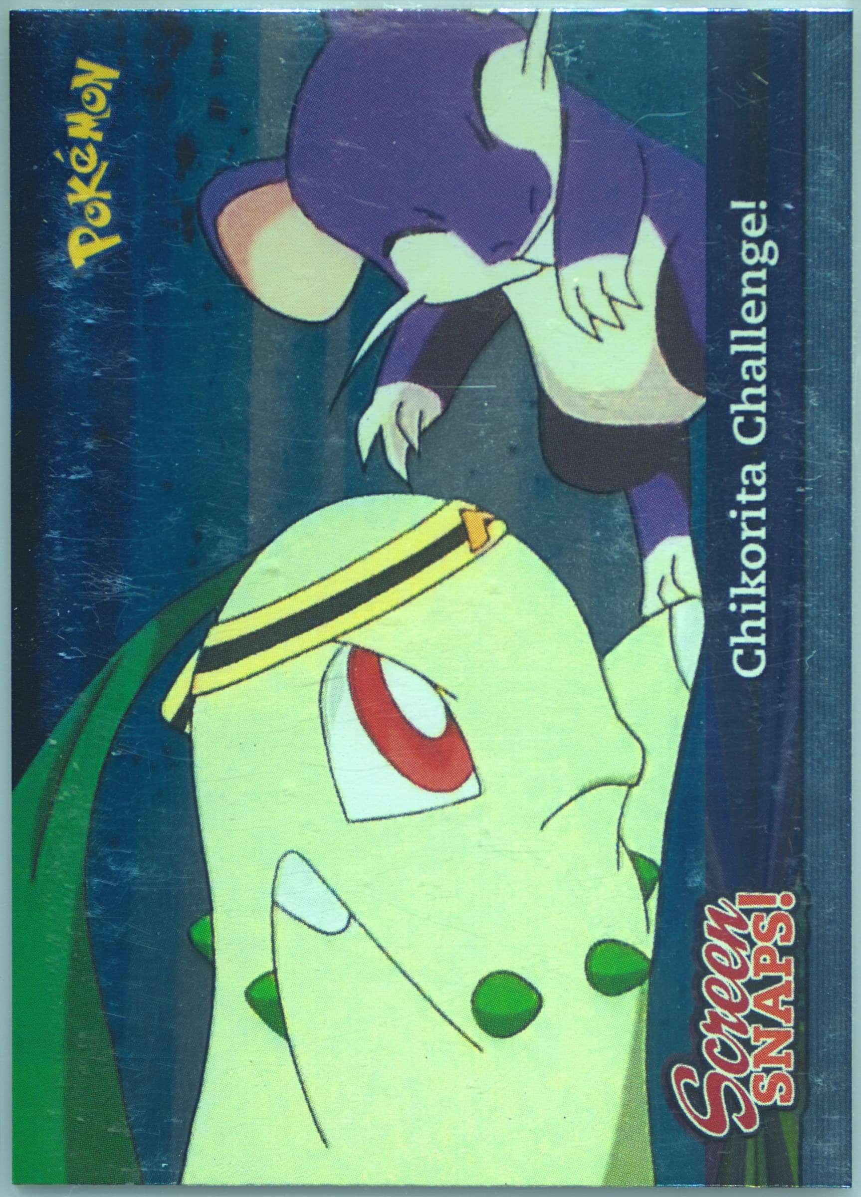 Chikorita Challenge! Foil (04) 2001 Topps Pokemon Johto Series 1 Screen Snaps!