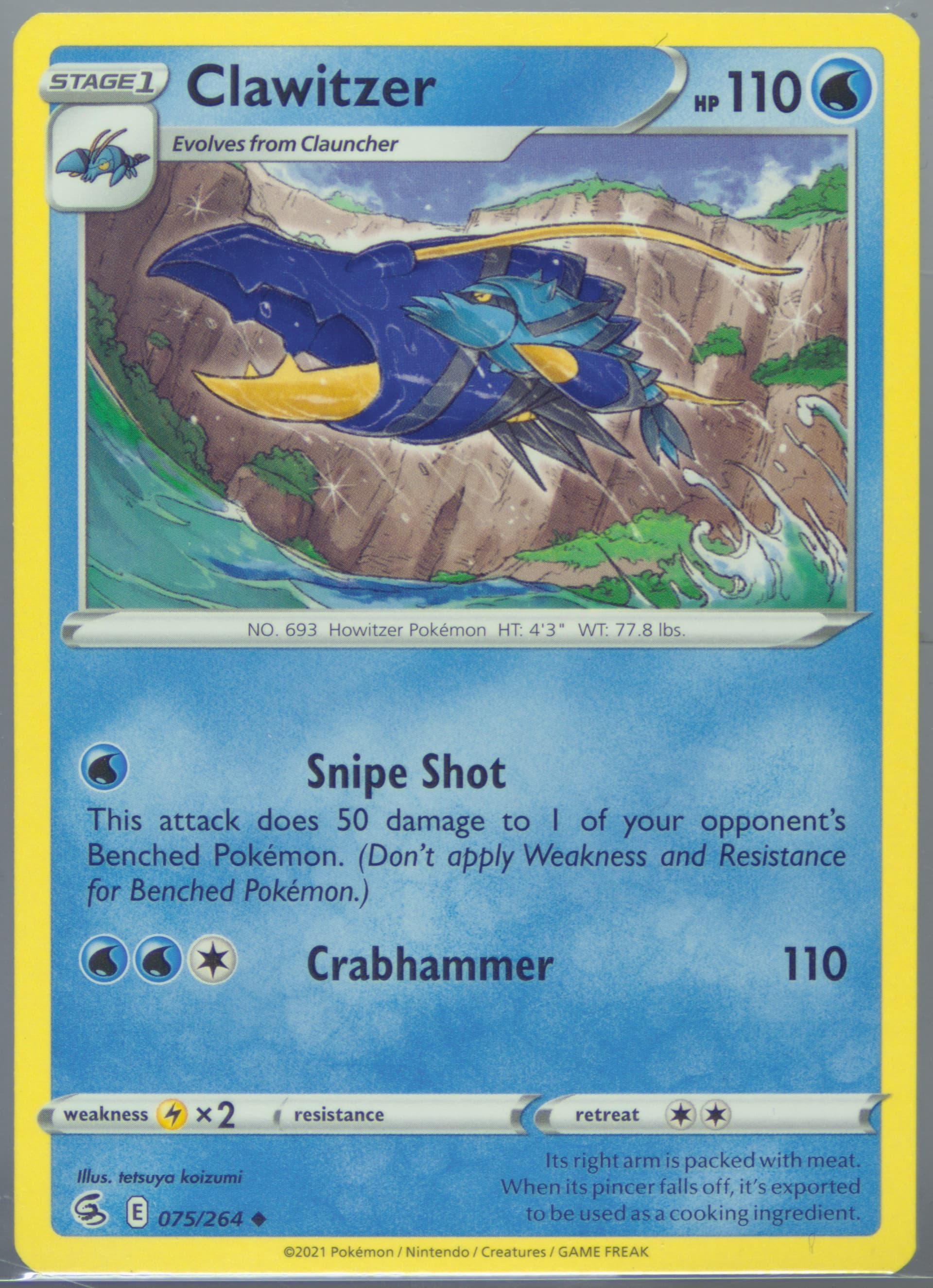 Clawitzer (075) 2021 Pokemon Sword & Shield Fusion Strike