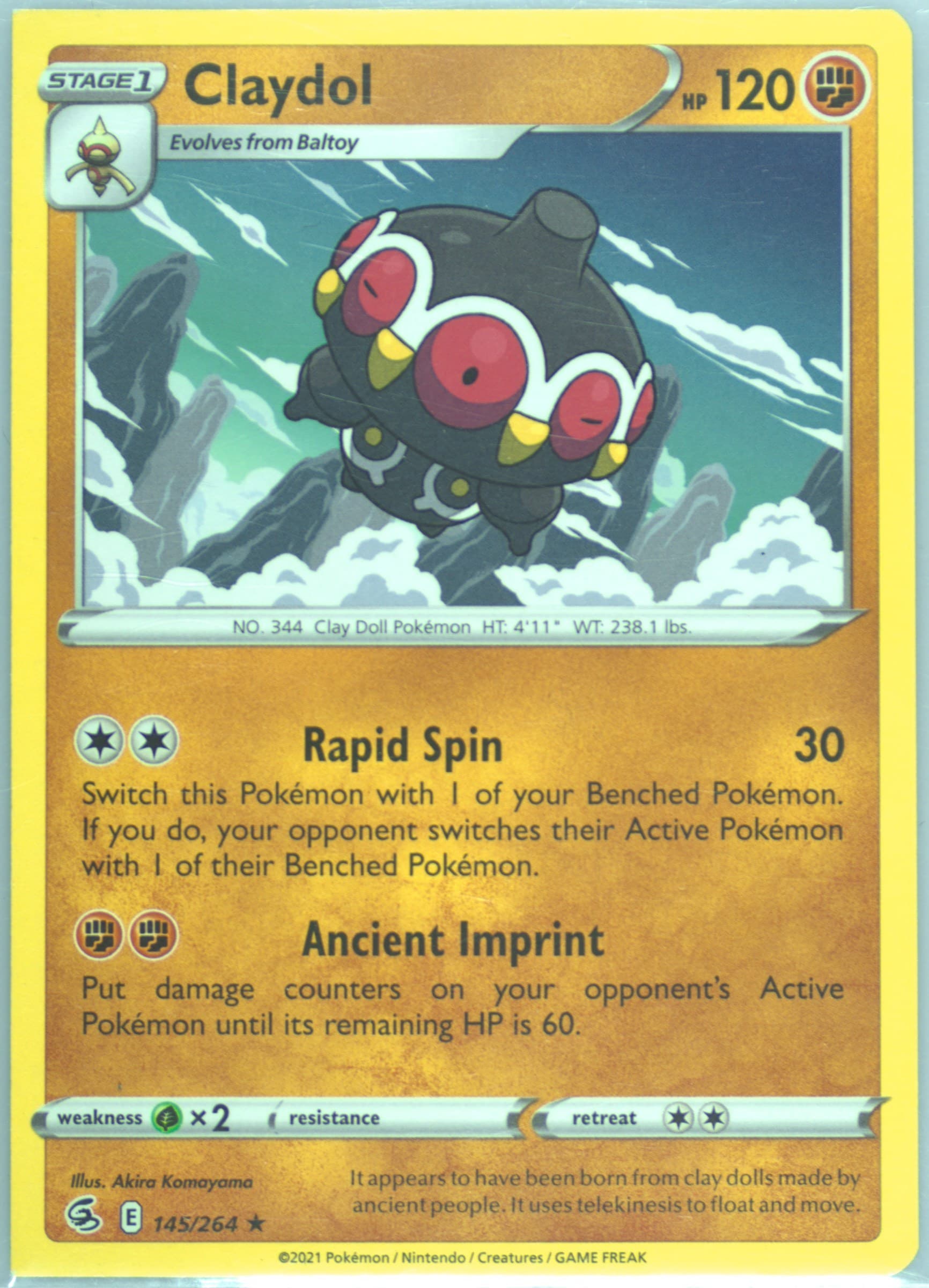 Claydol (145) 2021 Pokemon Sword & Shield Fusion Strike