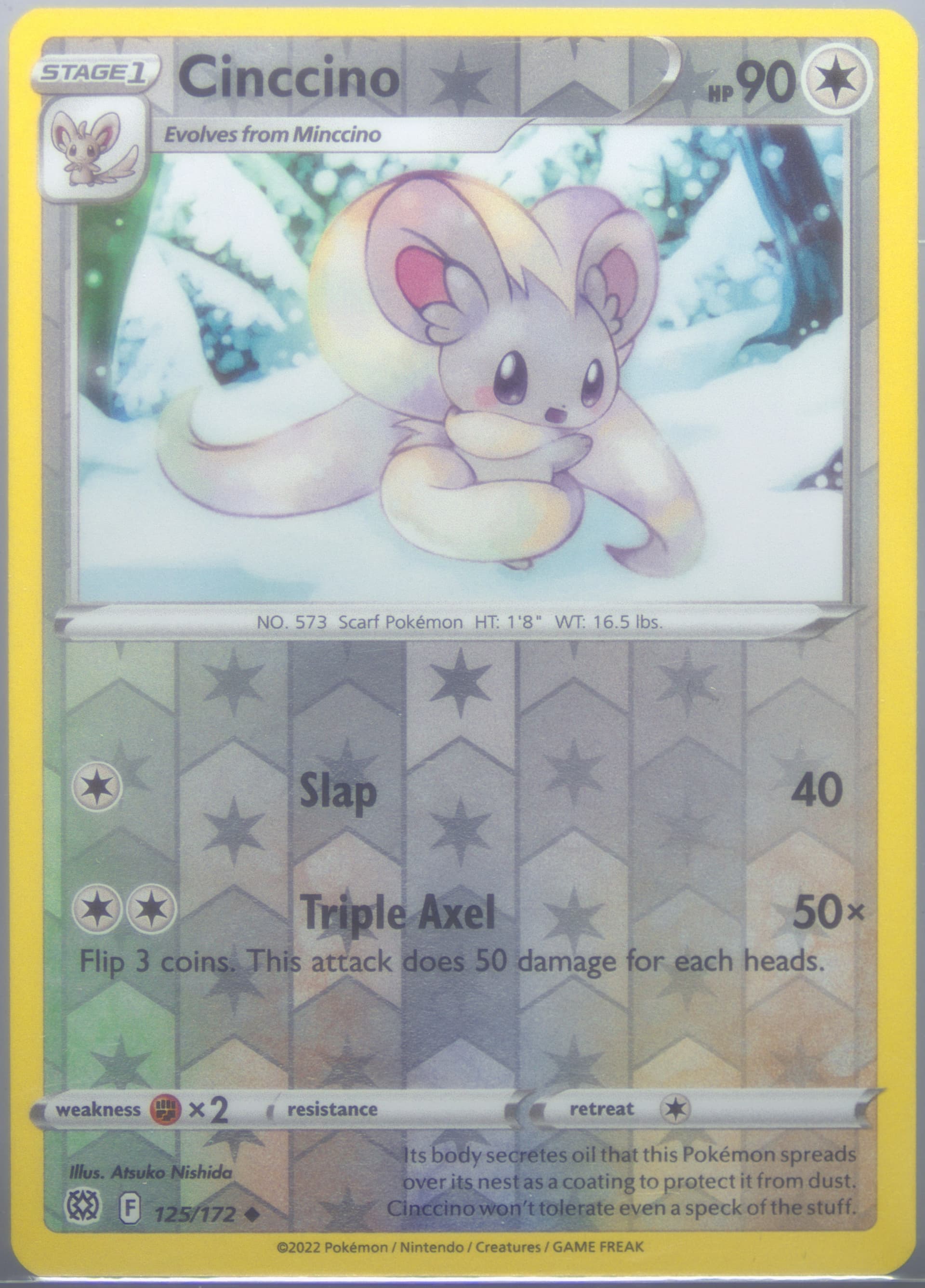 Cinccino-Reverse Foil (125) 2022 Pokemon Sword & Shield Brilliant Stars