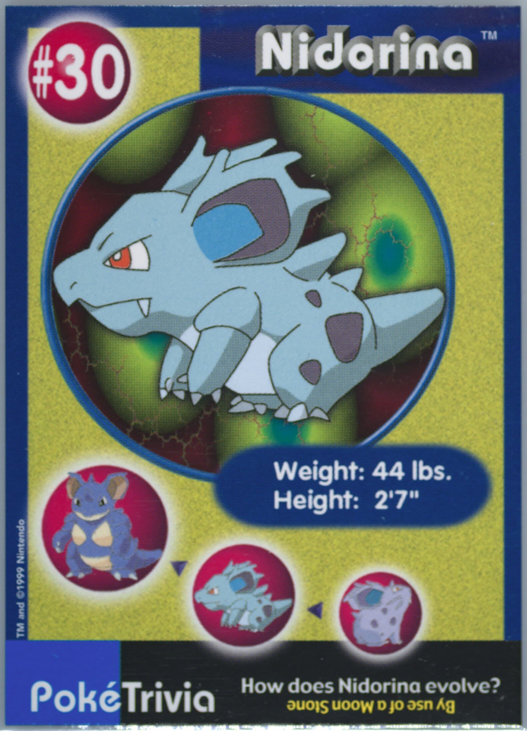 Nidorina (30) 1999 Pokemon Burger King