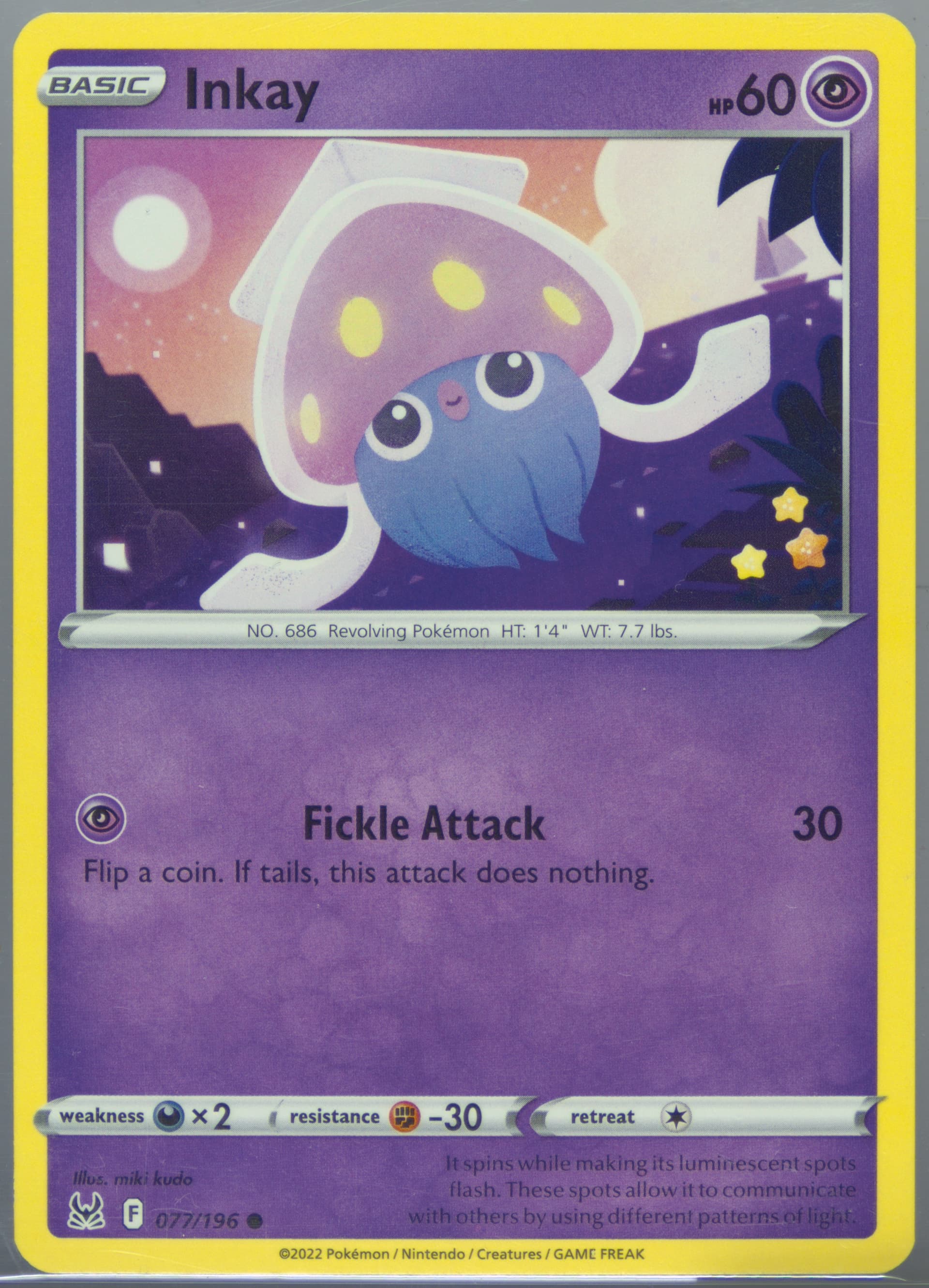 Inkay (077) 2022 Pokemon Sword & Shield Lost Origin