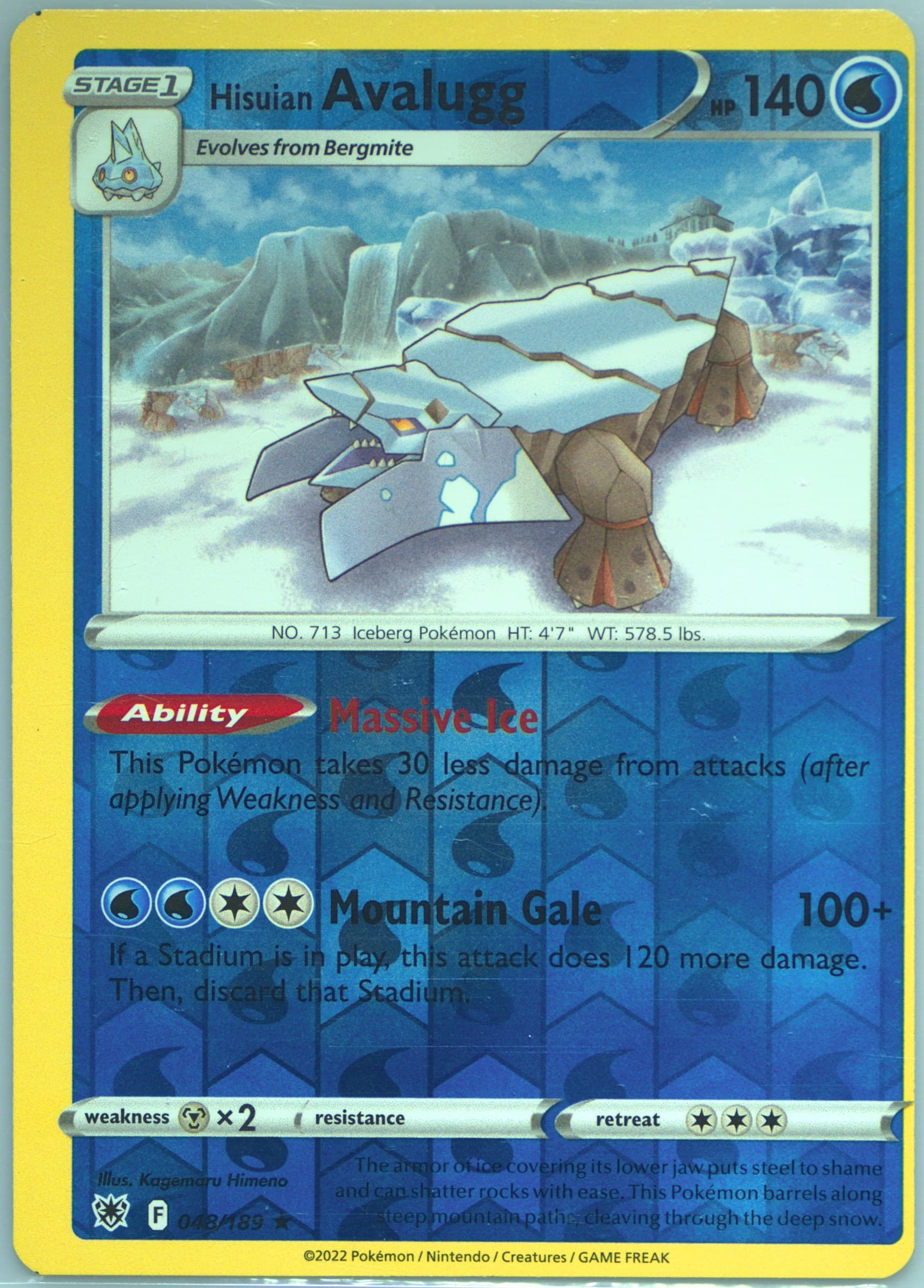 Hisuian Avalugg-Reverse Foil (048) 2022 Pokemon Sword & Shield Astral Radiance