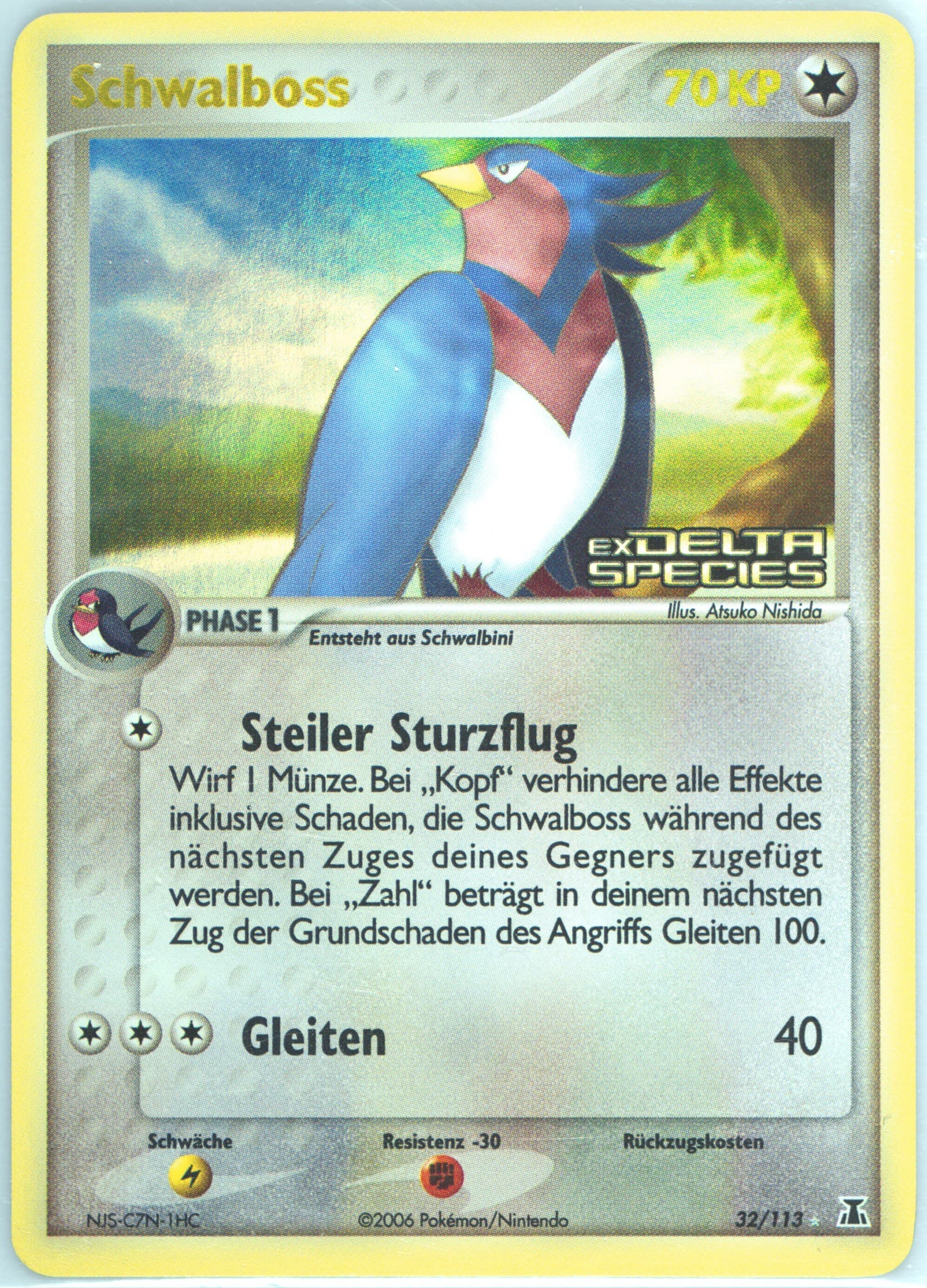 Schwalboss-Reverse Foil German (32) 2005 Pokemon EX Delta Species