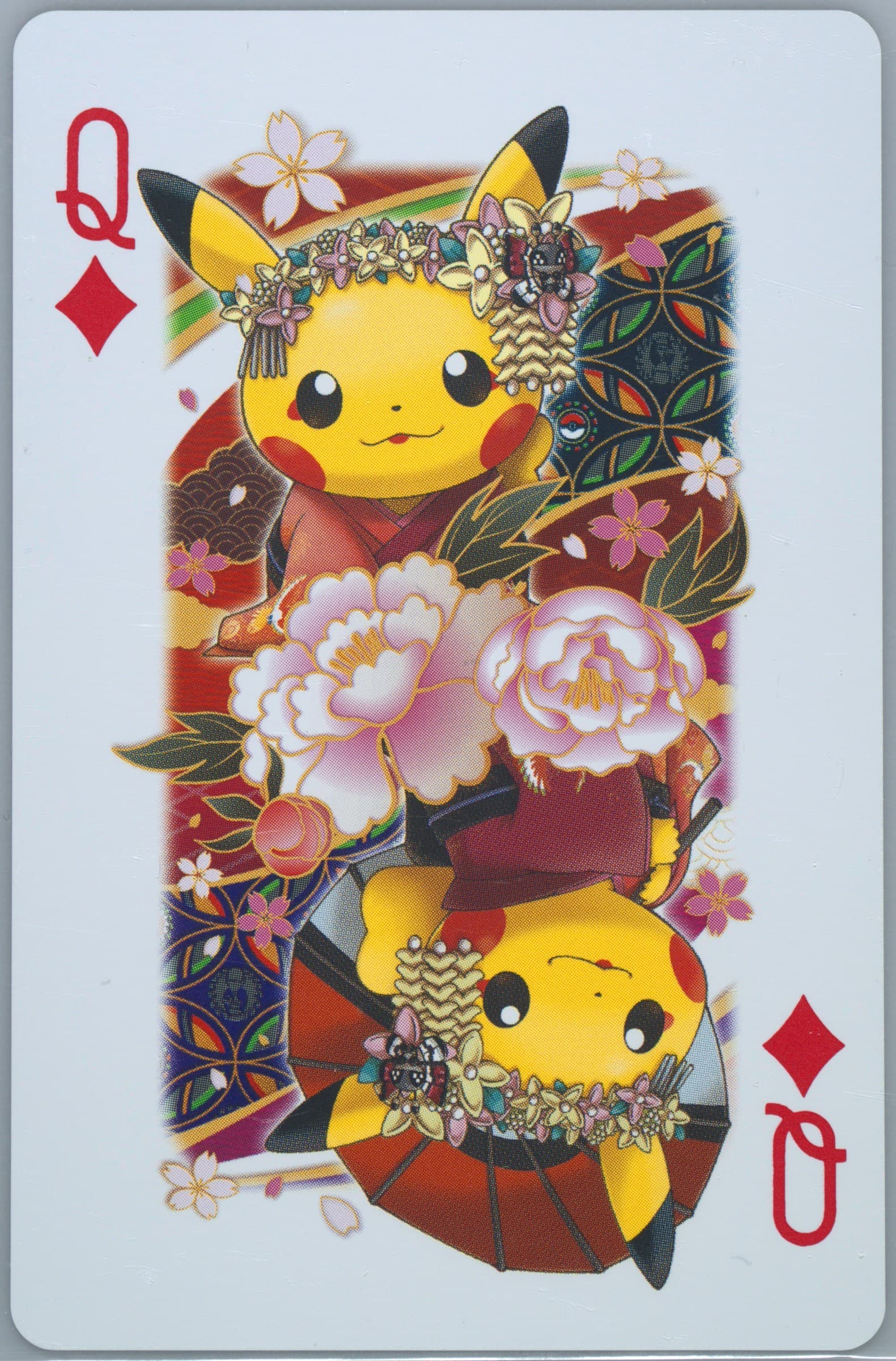 Queen of Diamonds 2016 Pokemon Playing Cards Maiko Pikachu & Okuge Pikachu