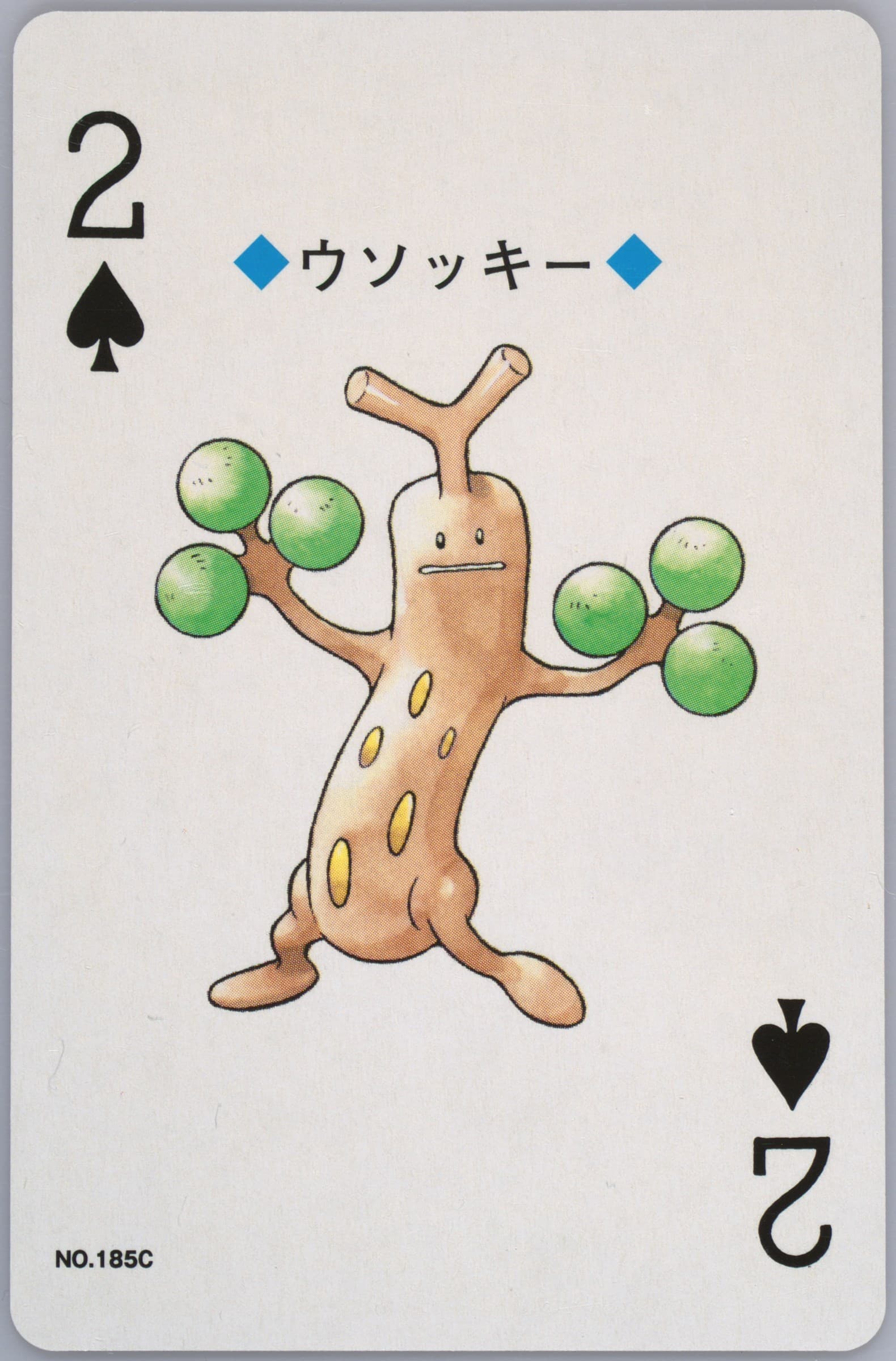 Sudowoodo 2 of Spades (185C) 2000 Pokemon Gold Version Playing Cards