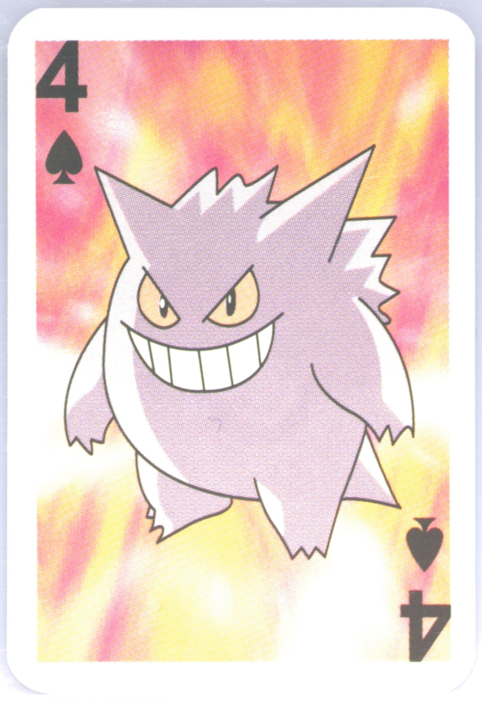 Gengar 4 of Spades 1999 Bicycle Pokemon Mini Playing Cards Red Deck