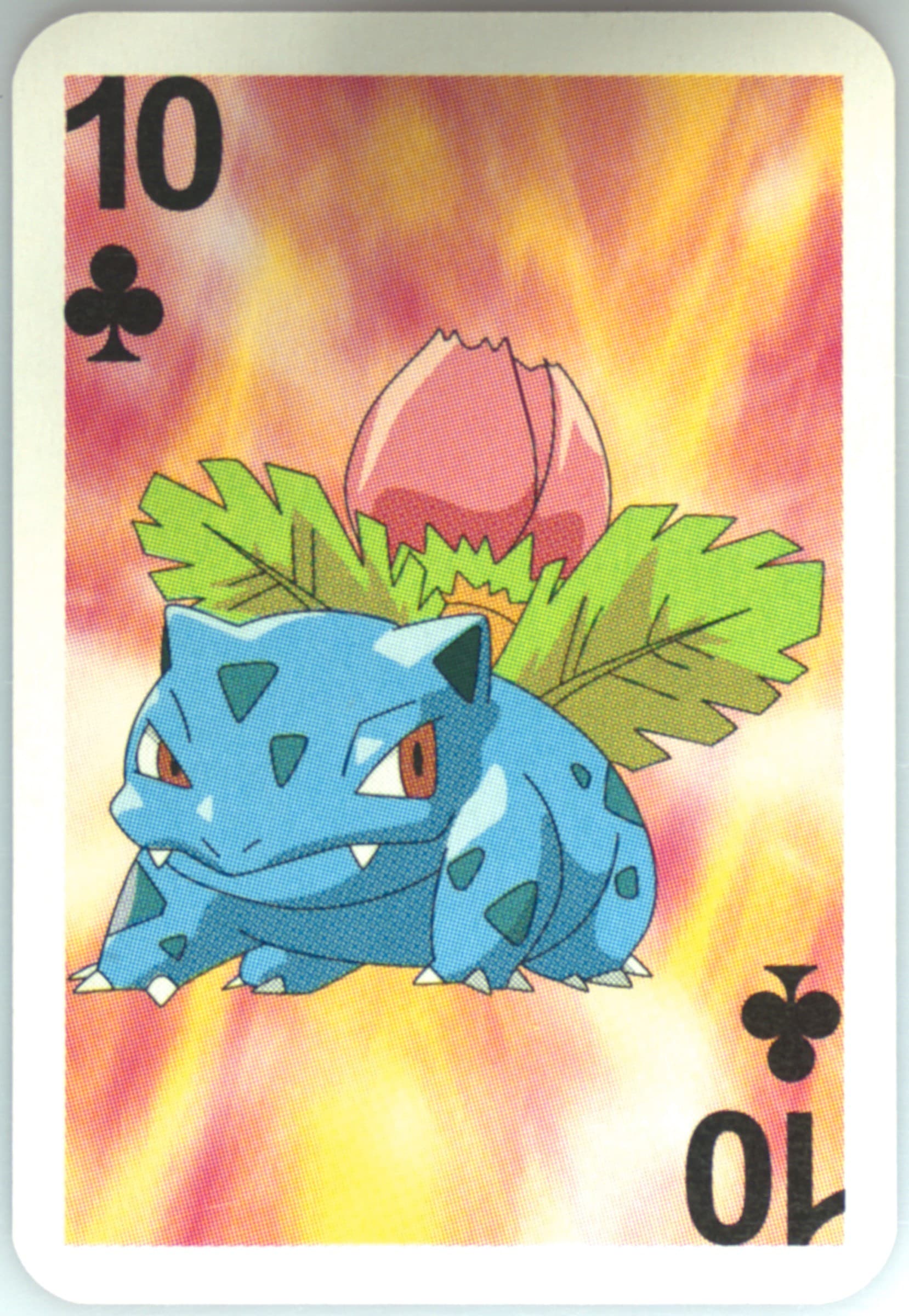 Ivysaur 10 of Clubs 1999 Bicycle Pokemon Mini Playing Cards Red Deck