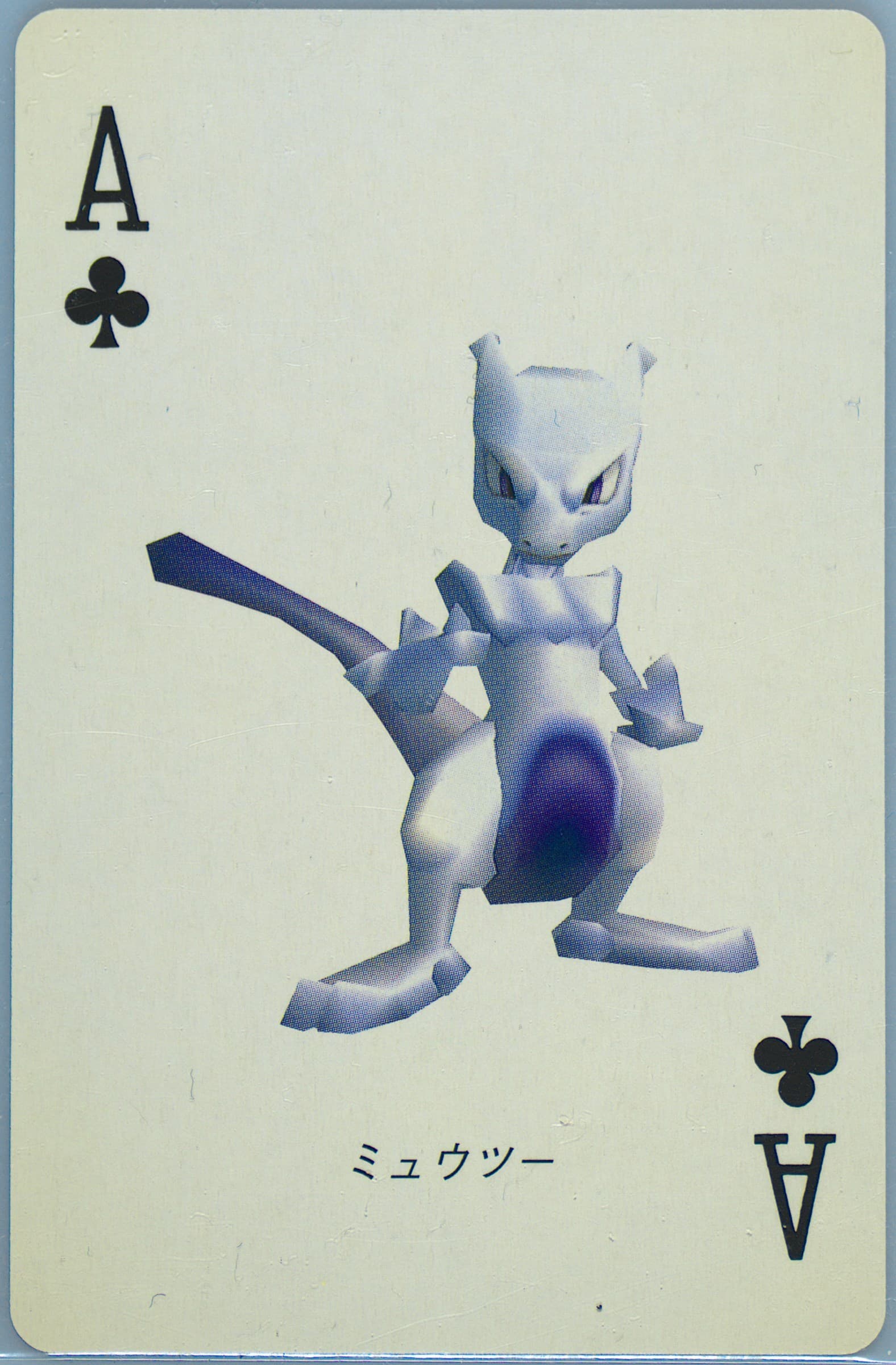 Mewtwo Ace of Clubs 1998 Pokemon Stadium Blue Version Playing Cards
