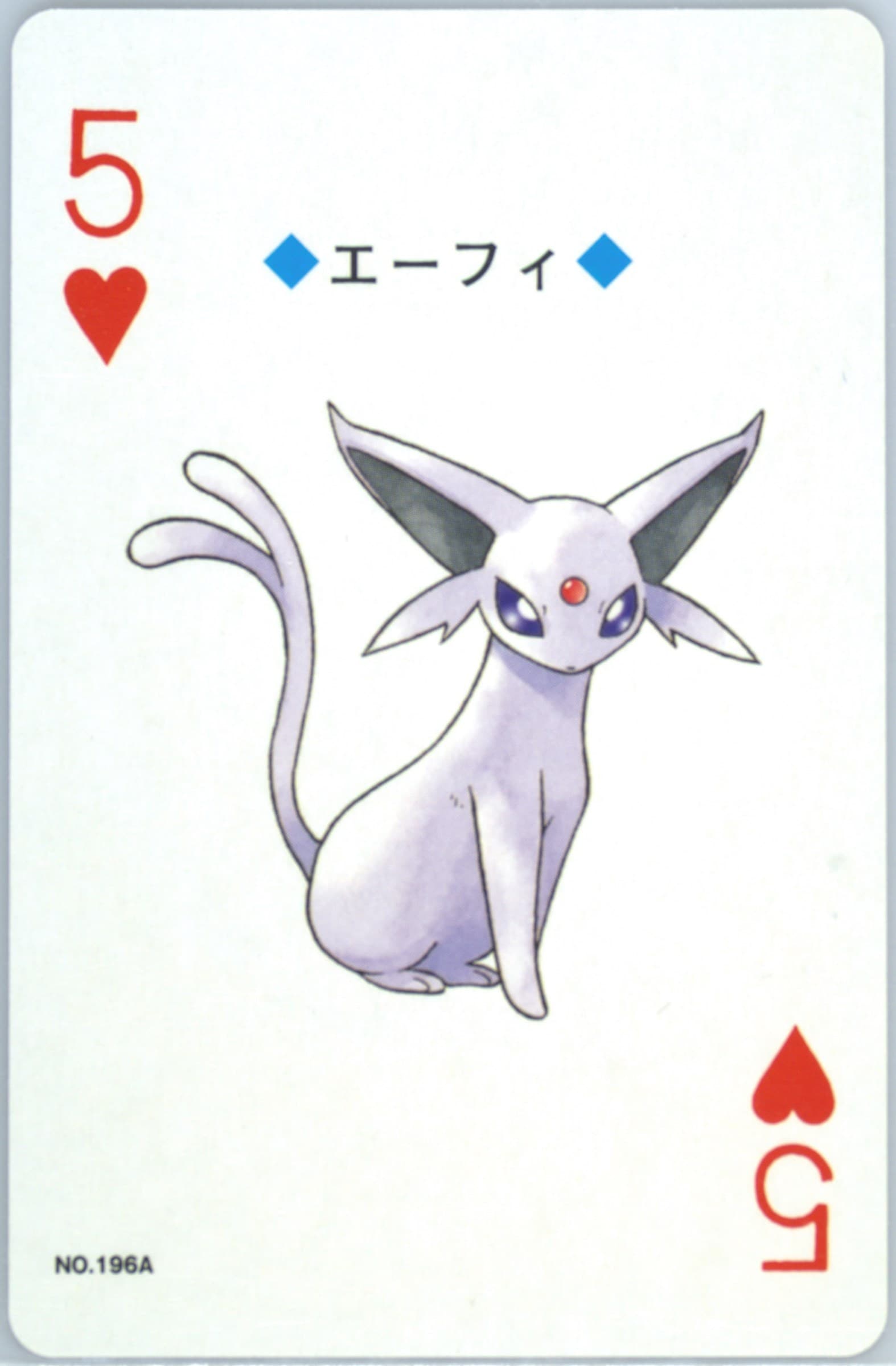 Espeon 5 of Hearts (196A) 2000 Pokemon Gold Version Playing Cards