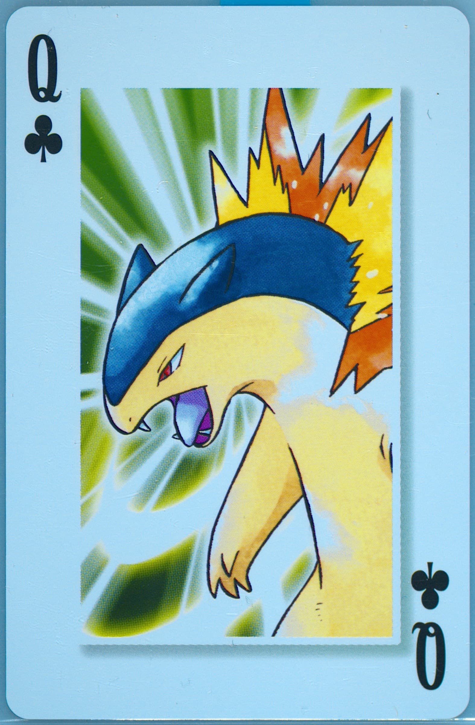 Typhlosion Queen of Clubs 2006 Pokemon Center 10th Anniversary Playing Cards Green Deck