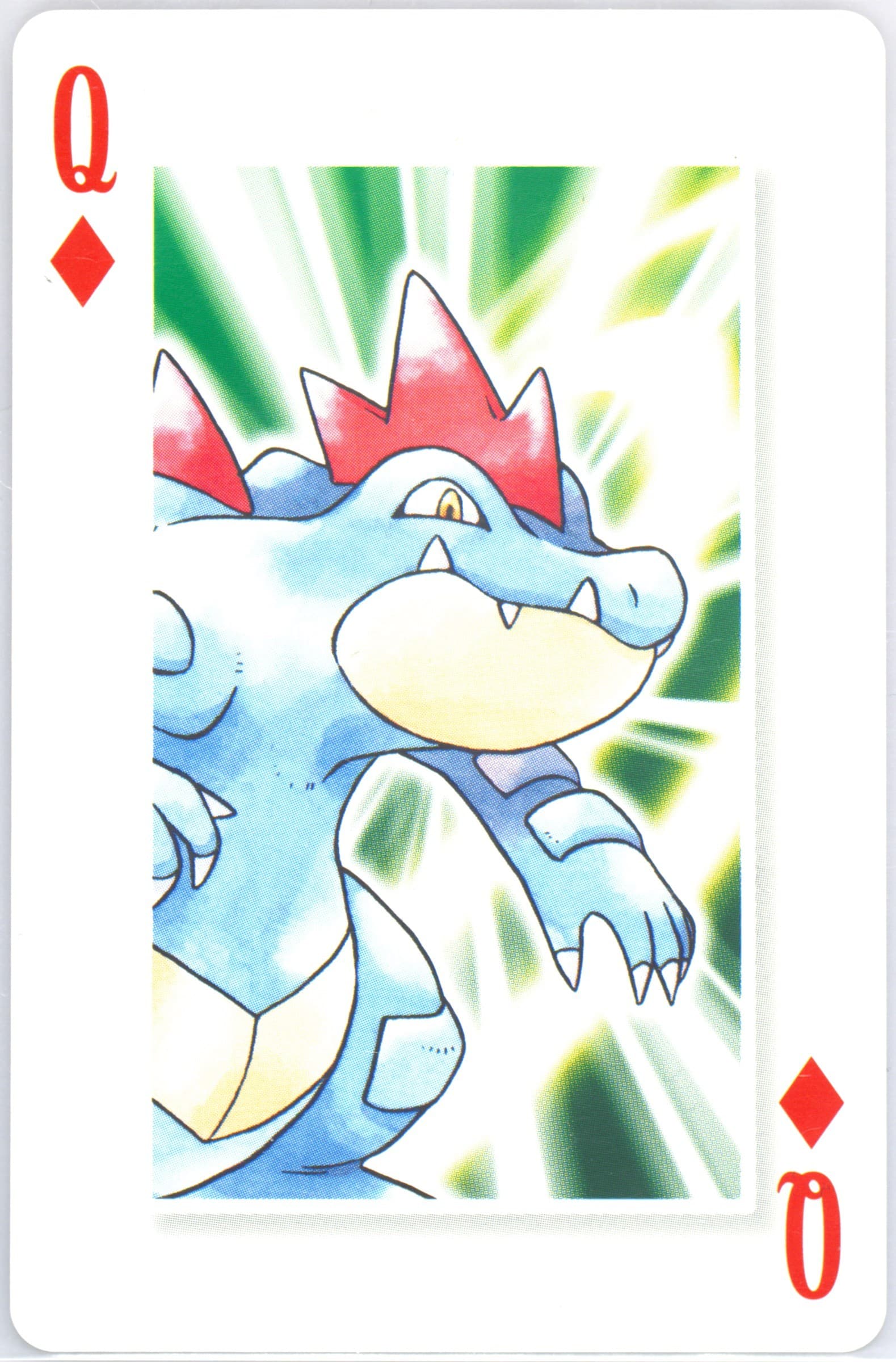 Feraligatr Queen of Diamonds 2006 Pokemon Center 10th Anniversary Playing Cards Green Deck