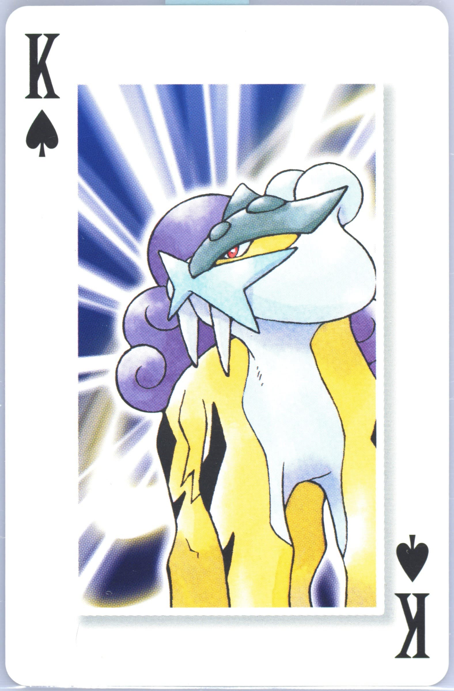 Raikou King of Spades 2006 Pokemon Center 10th Anniversary Playing Cards Blue Deck