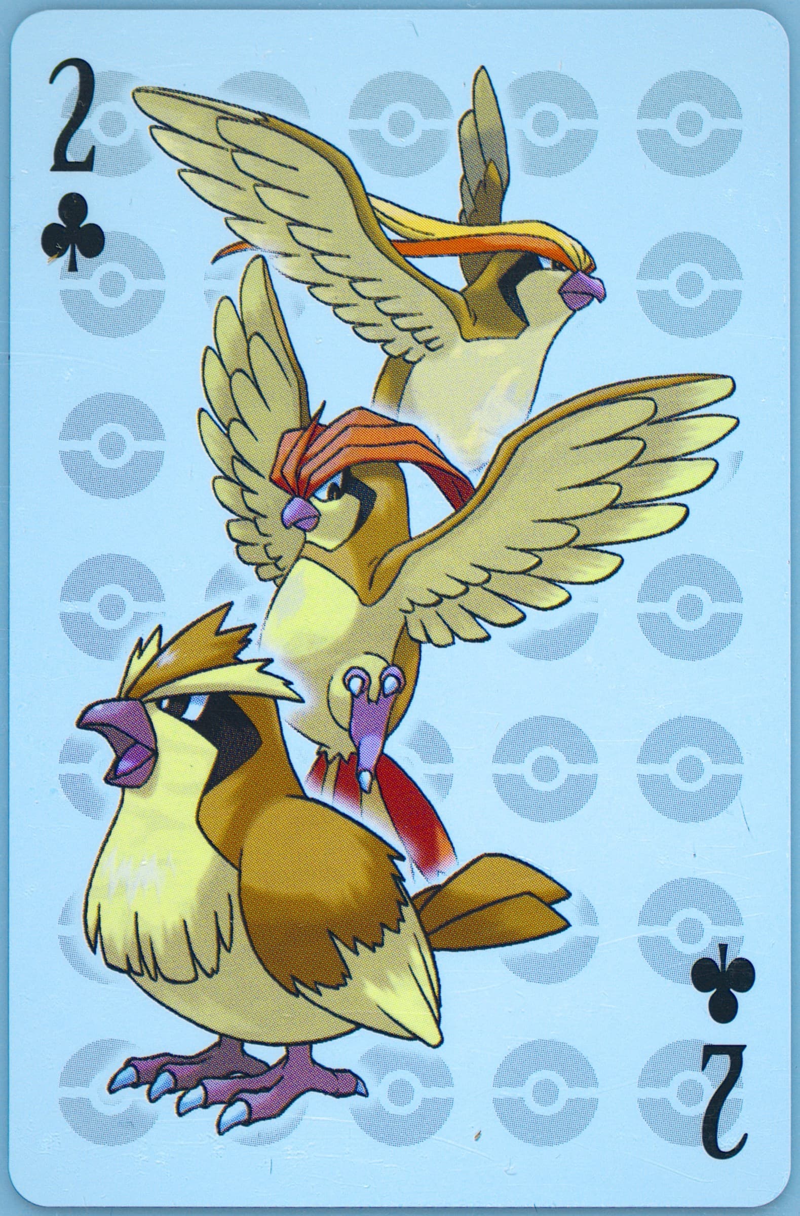Pidgeot/Pidgeotto/Pidgey 2 of Clubs 2006 Pokemon Center 10th Anniversary Playing Cards Red Deck