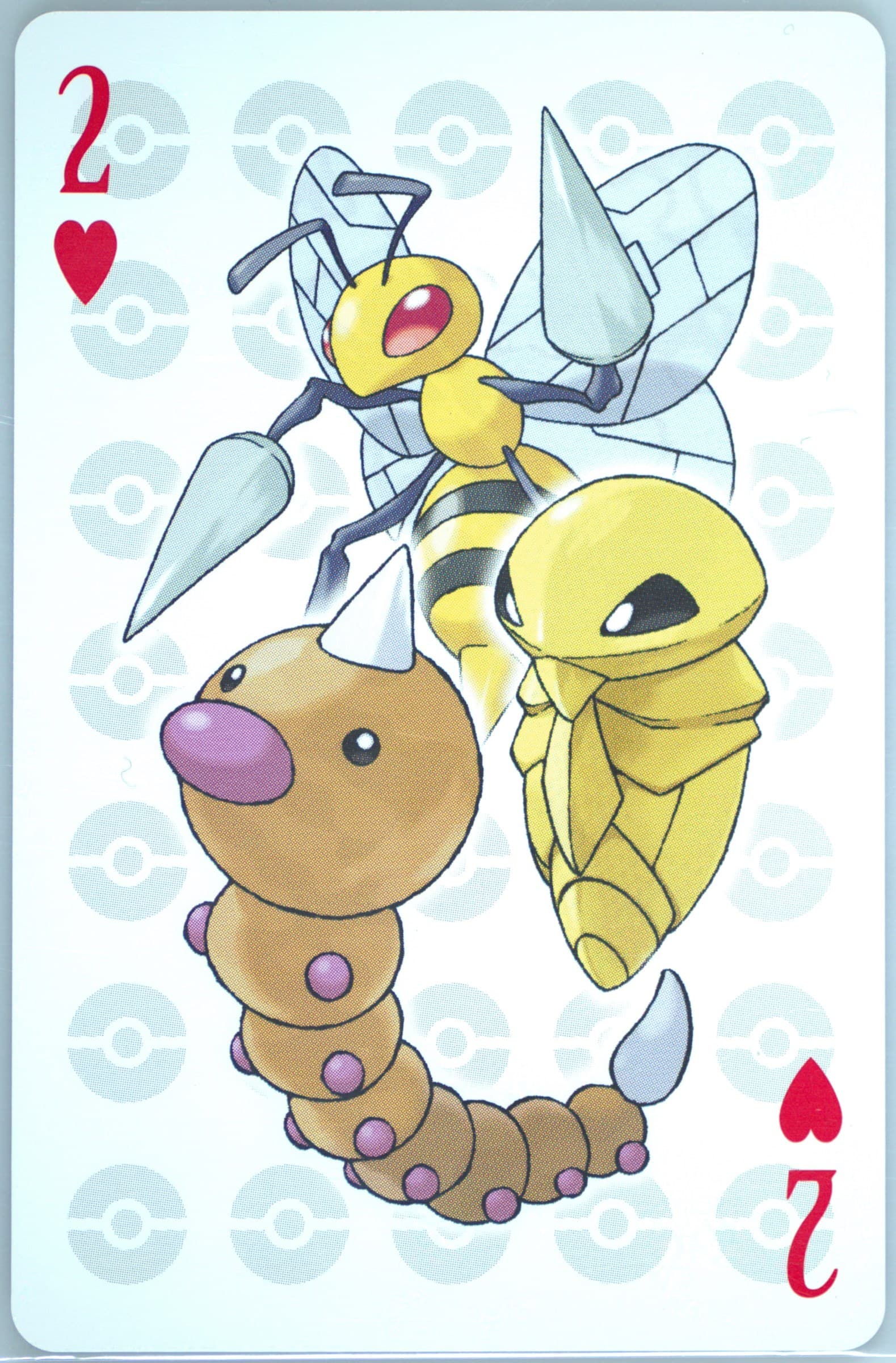 Beedrill/Kakuna/Weedle 2 of Hearts 2006 Pokemon Center 10th Anniversary Playing Cards Red Deck