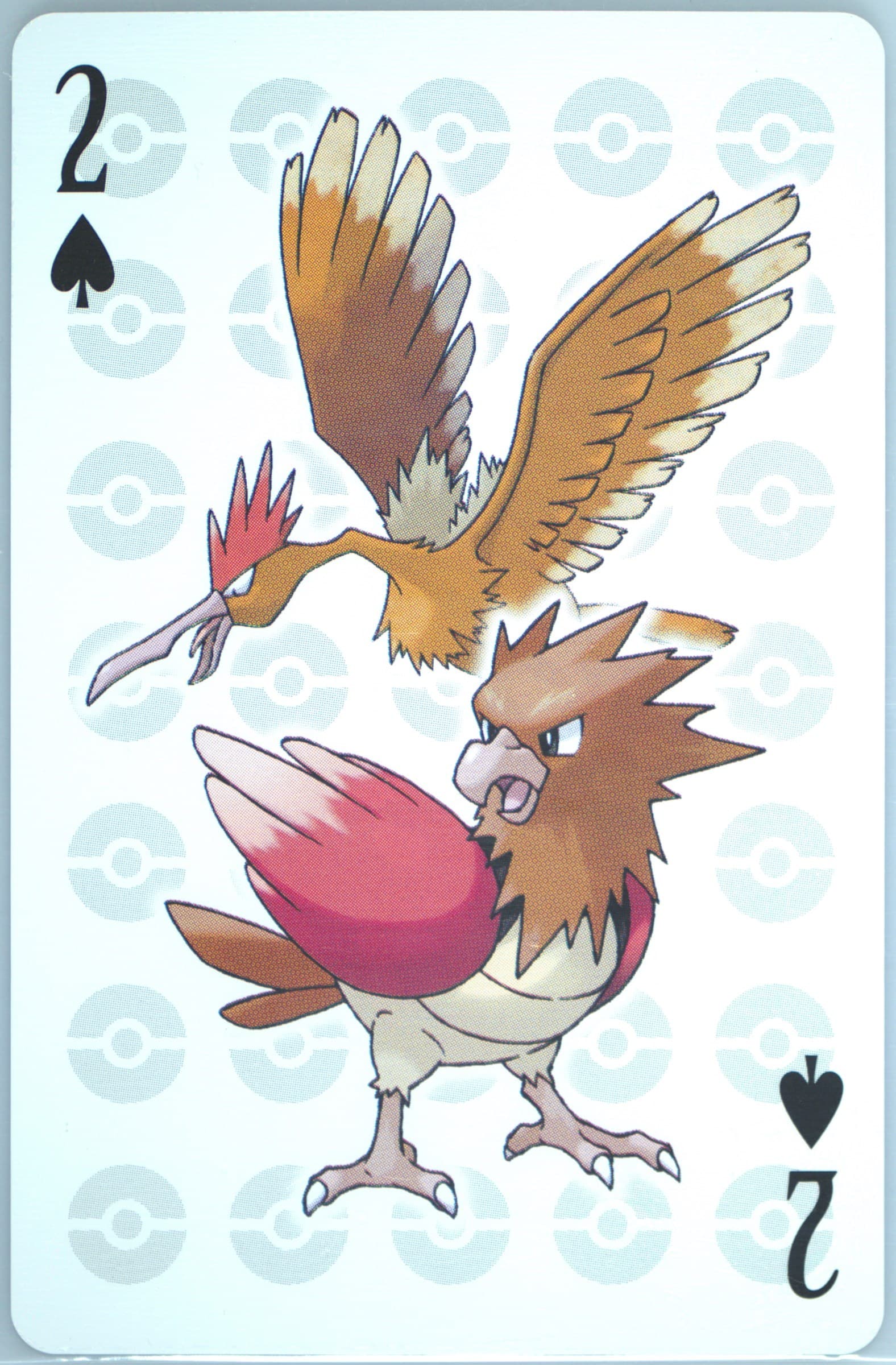 Fearow/Spearow 2 of Spades 2006 Pokemon Center 10th Anniversary Playing Cards Green Deck