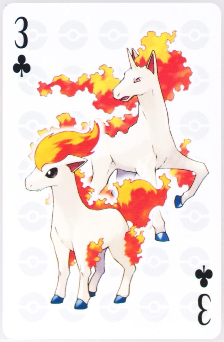 Ponyta/Rapidash 3 of Clubs 2006 Pokemon Center 10th Anniversary Playing Cards Yellow Deck