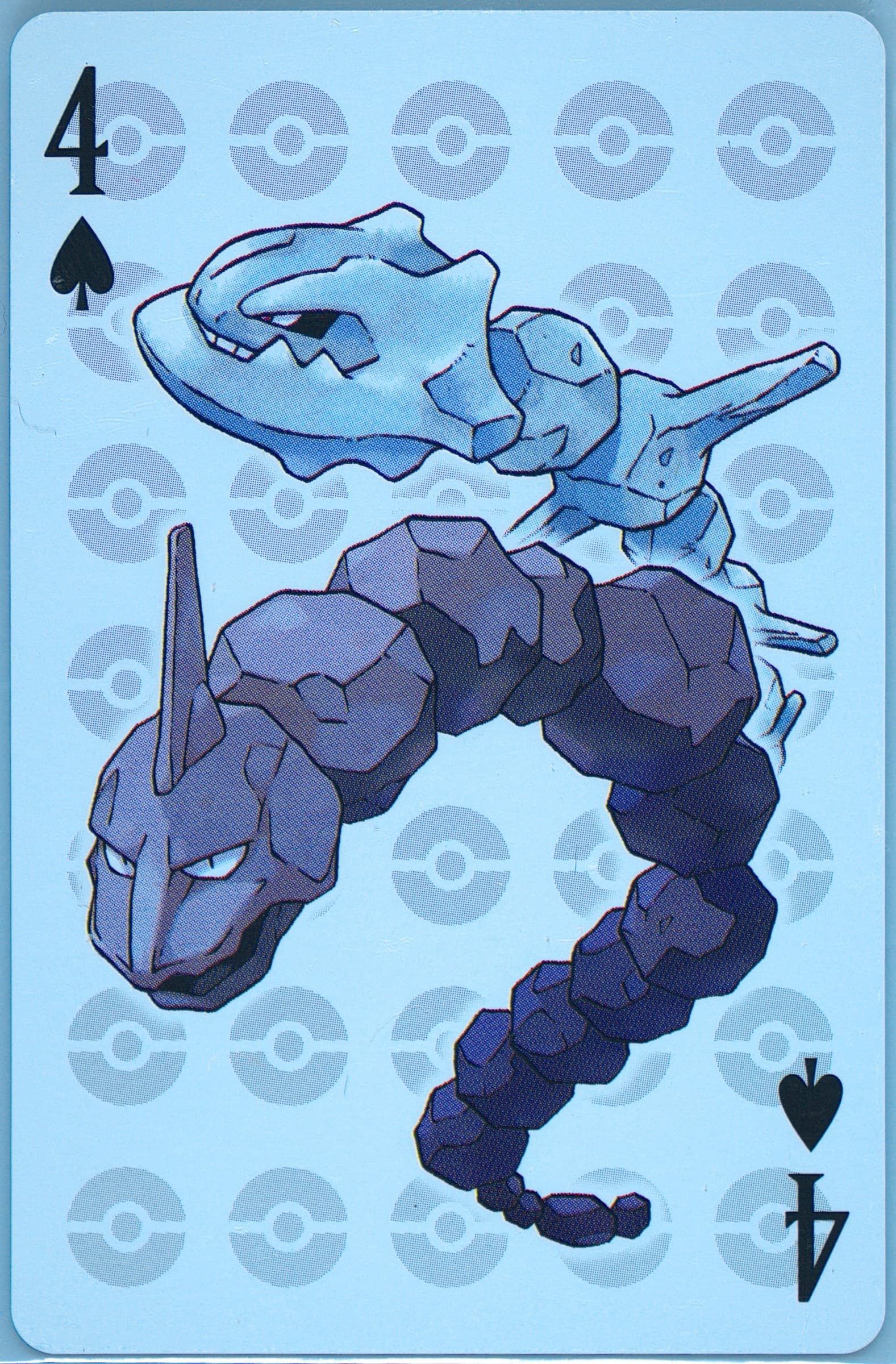 Onix/Steelix 4 of Spades 2006 Pokemon Center 10th Anniversary Playing Cards Blue Deck