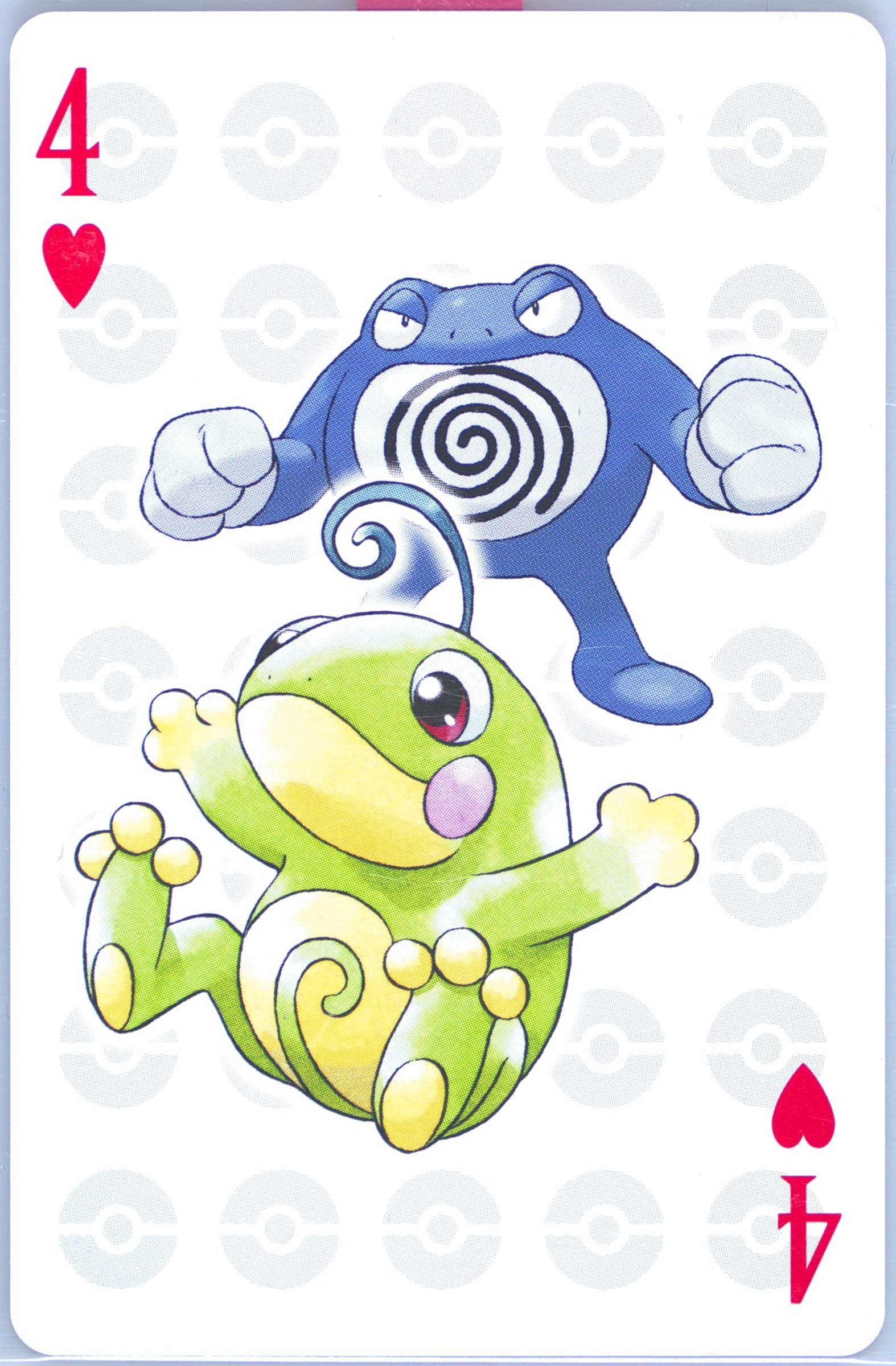 Politoed/Poliwrath 4 of Hearts 2006 Pokemon Center 10th Anniversary Playing Cards Green Deck