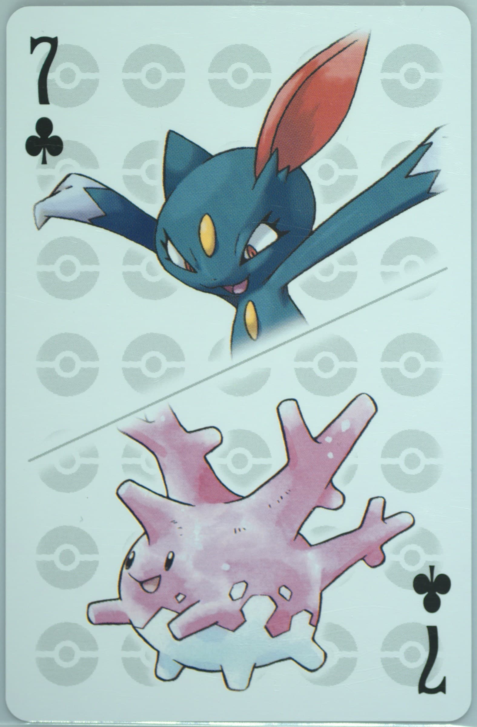 Corsola/Sneasel 7 of Clubs 2006 Pokemon Center 10th Anniversary Playing Cards Yellow Deck