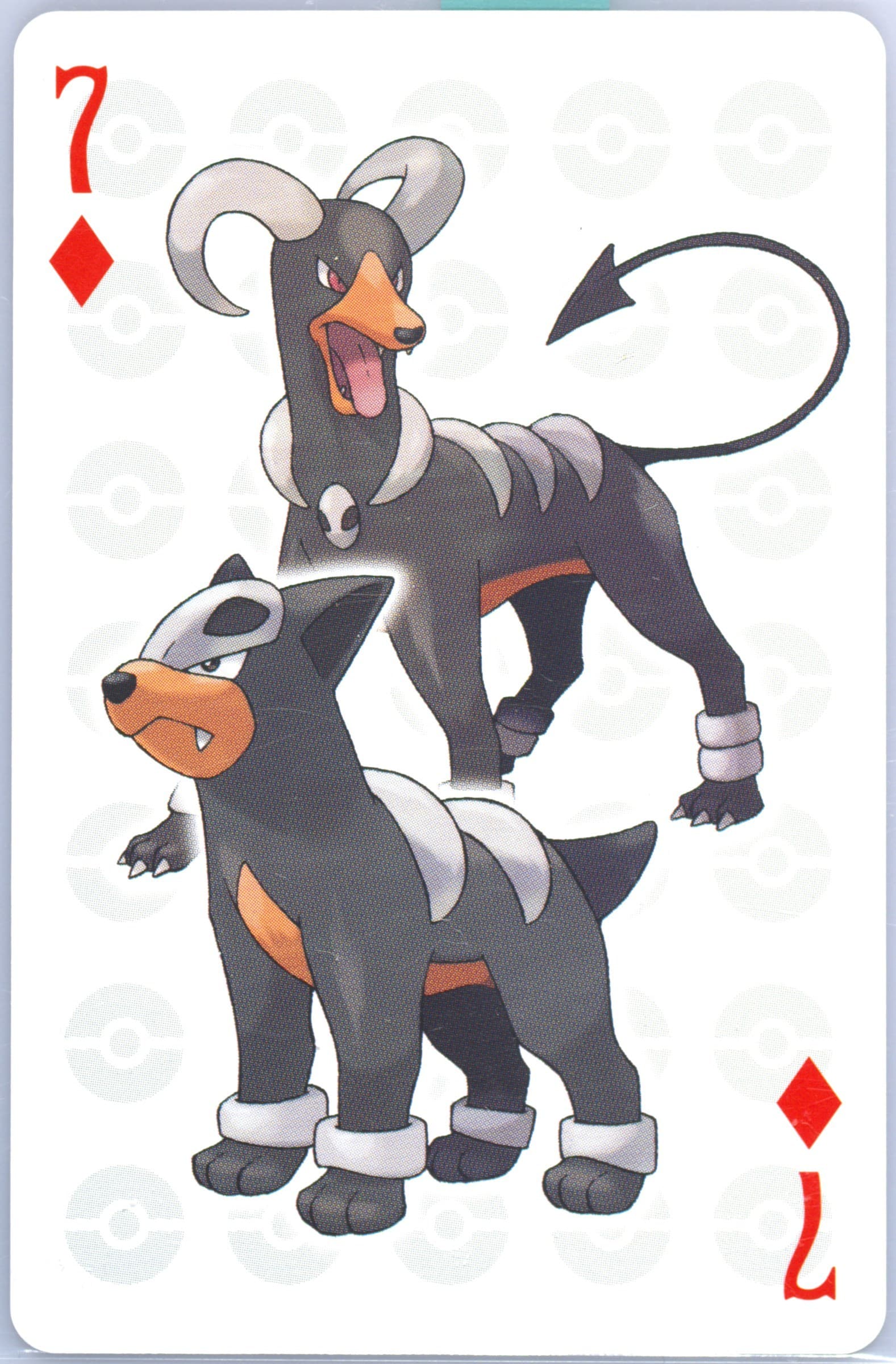 Houndoom/Houndour 7 of Diamonds 2006 Pokemon Center 10th Anniversary Playing Cards Blue Deck
