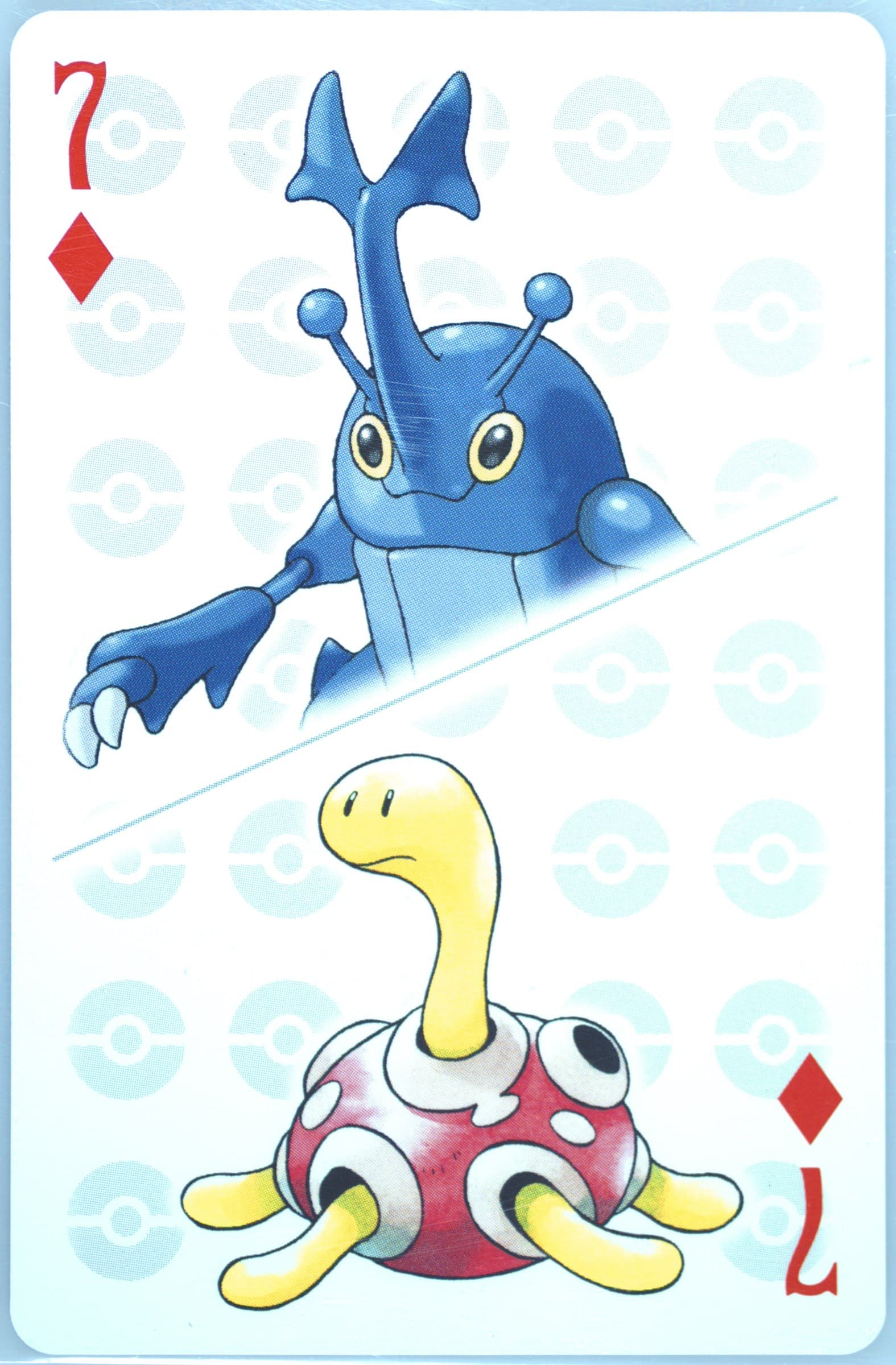 Heracross/Shuckle 7 of Diamonds 2006 Pokemon Center 10th Anniversary Playing Cards Red Deck