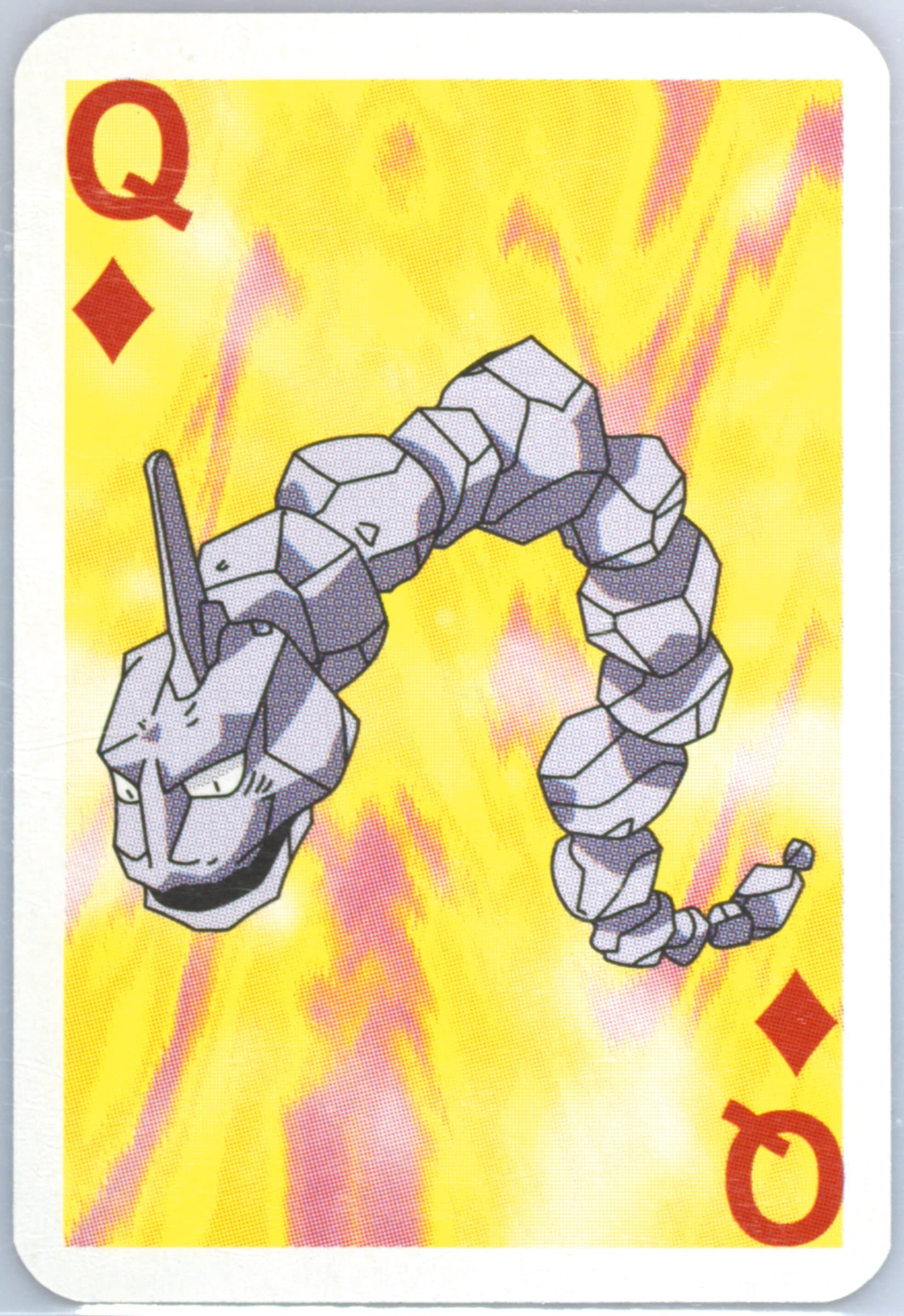 Onix Queen of Diamonds 1999 Bicycle Pokemon Mini Playing Cards Red Deck