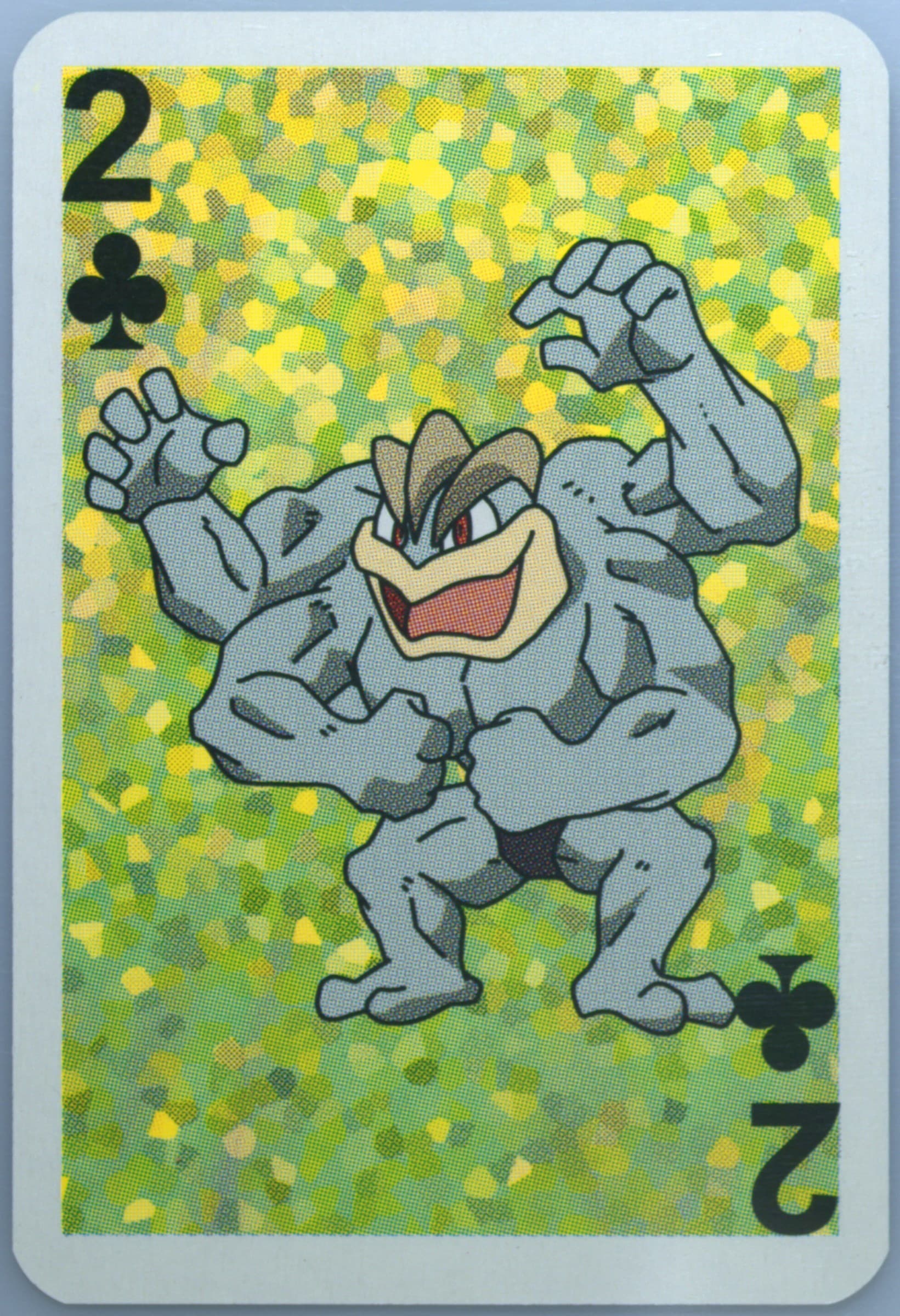 Machamp 2 of Clubs 1999 Bicycle Pokemon Mini Playing Cards Green Deck
