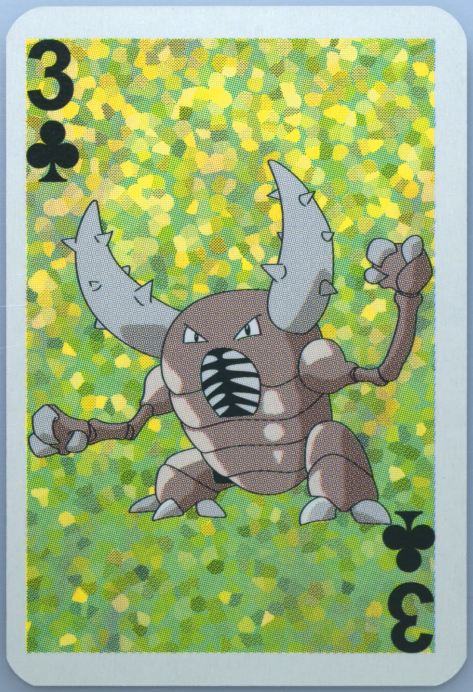 Pinsir 3 of Clubs 1999 Bicycle Pokemon Mini Playing Cards Green Deck