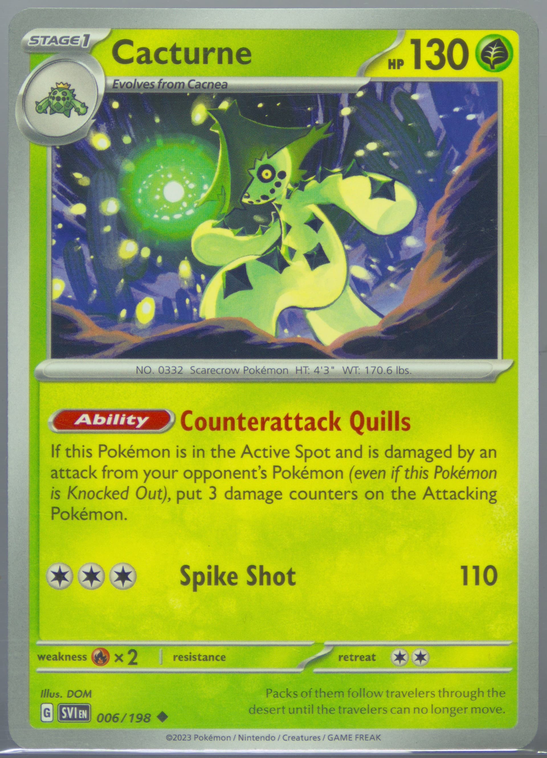 Cacturne (006) 2023 Pokemon Svi EN-Scarlet & Violet