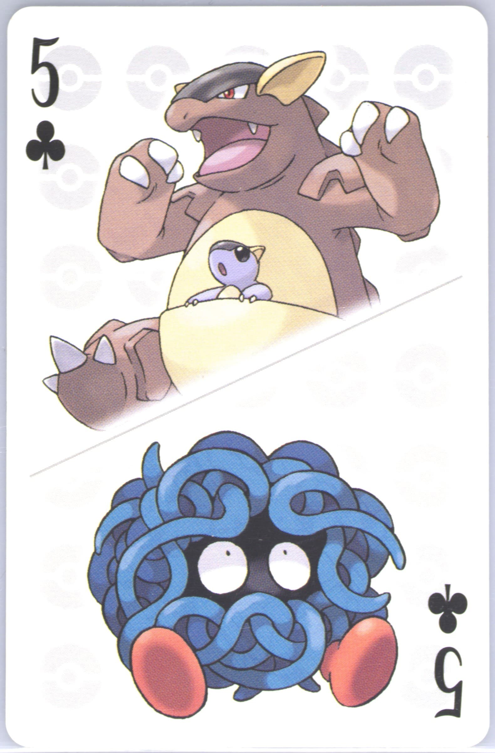 Kangaskhan/Tangela 5 of Clubs 2006 Pokemon Center 10th Anniversary Playing Cards Red Deck