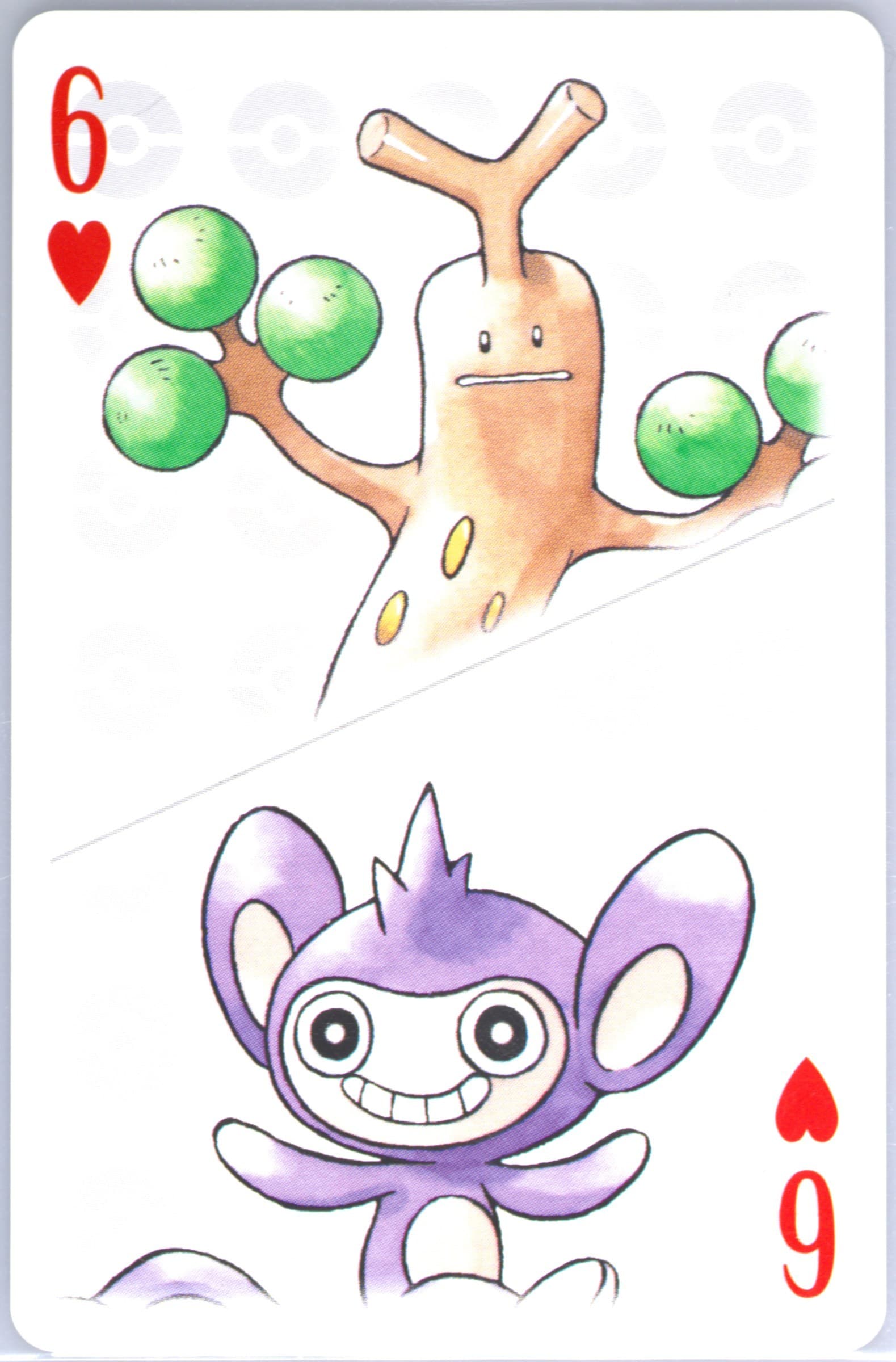 Aipom/Sudowoodo 6 of Hearts 2006 Pokemon Center 10th Anniversary Playing Cards Blue Deck