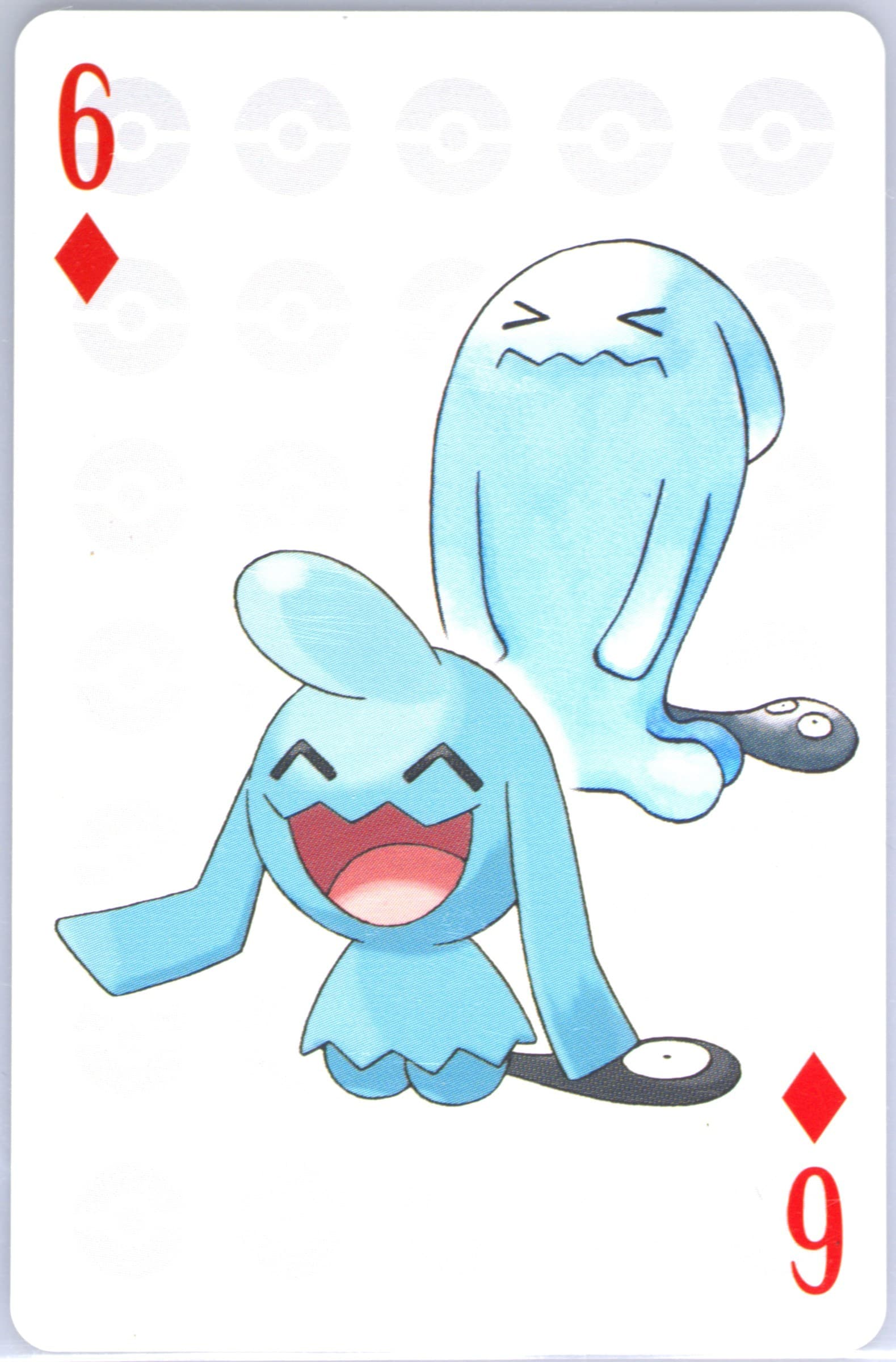 Wobbuffet/Wynaut 6 of Diamonds 2006 Pokemon Center 10th Anniversary Playing Cards Yellow Deck