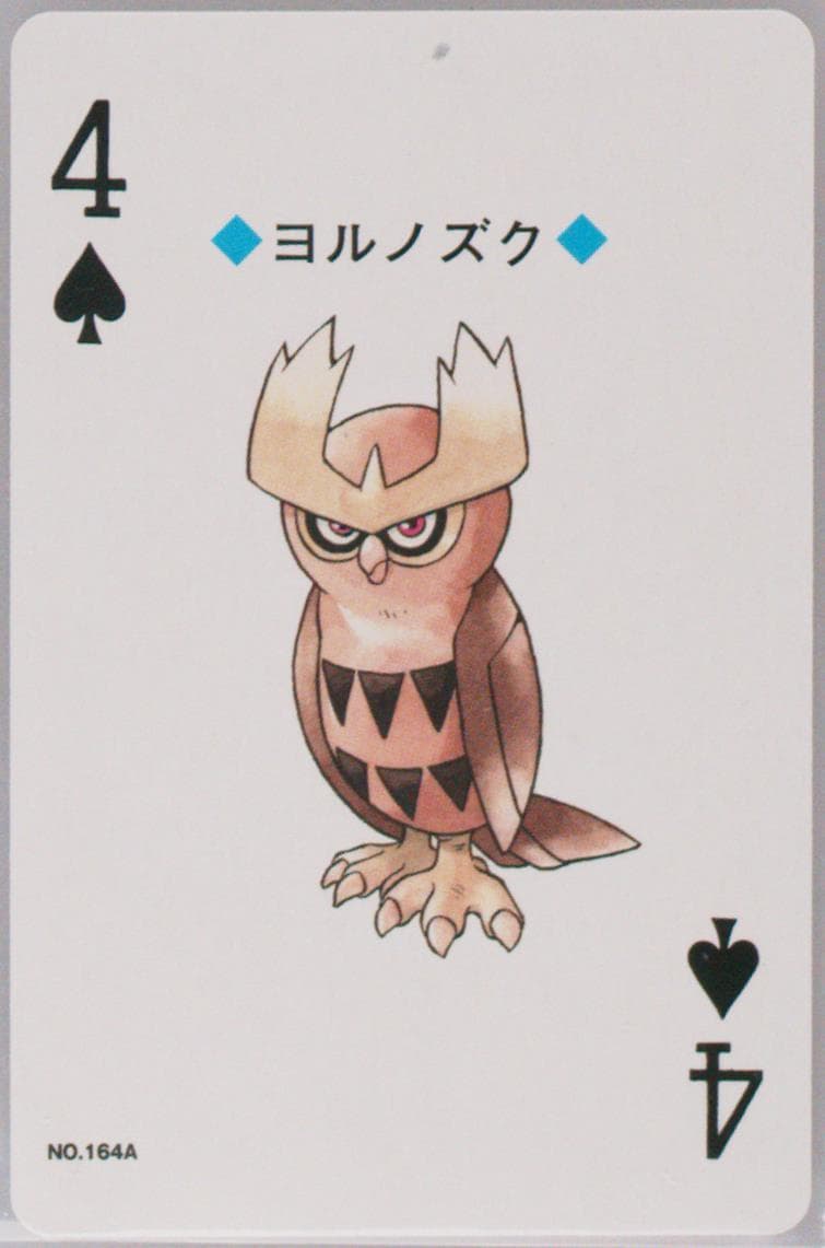 Noctowl 4 of Spades (164A) 2000 Pokemon Gold Version Playing Cards