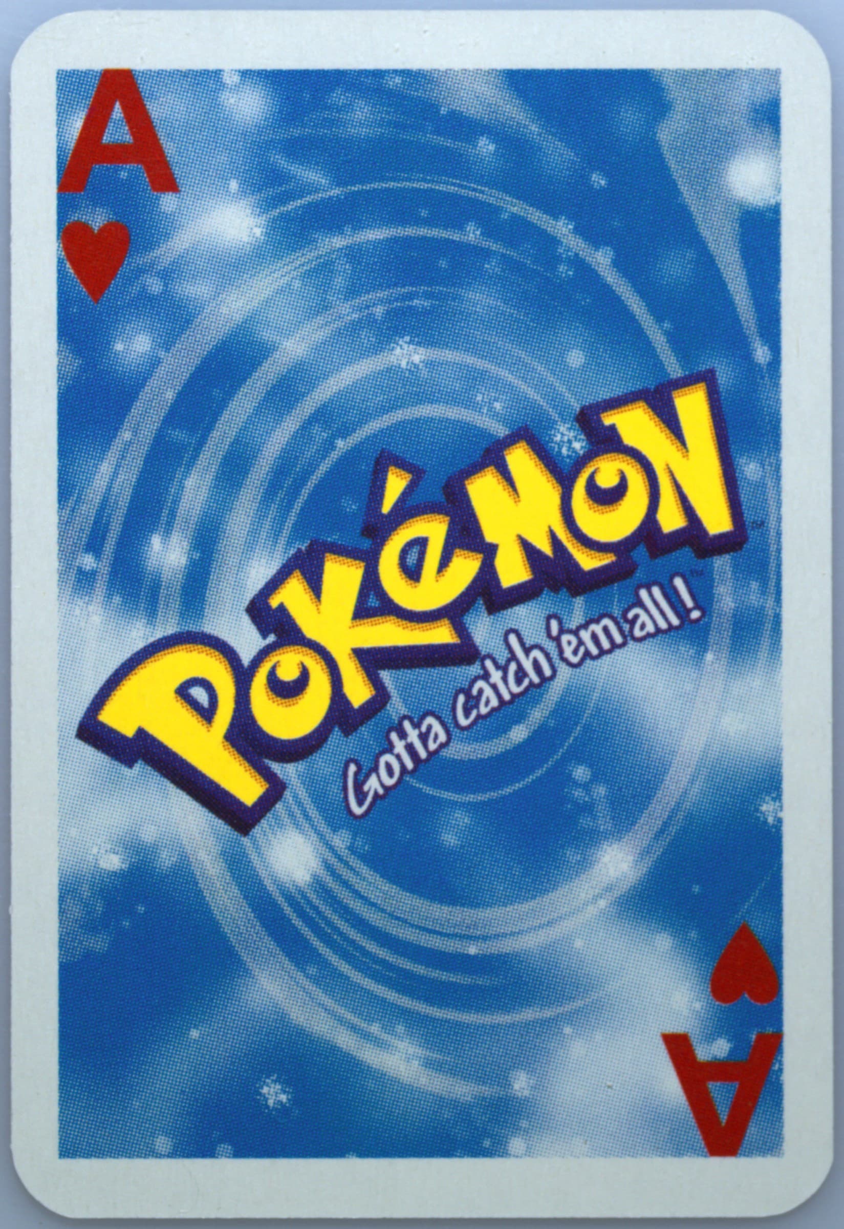 Pokemon Logo Ace of Hearts 1999 Bicycle Pokemon Mini Playing Cards Blue Deck