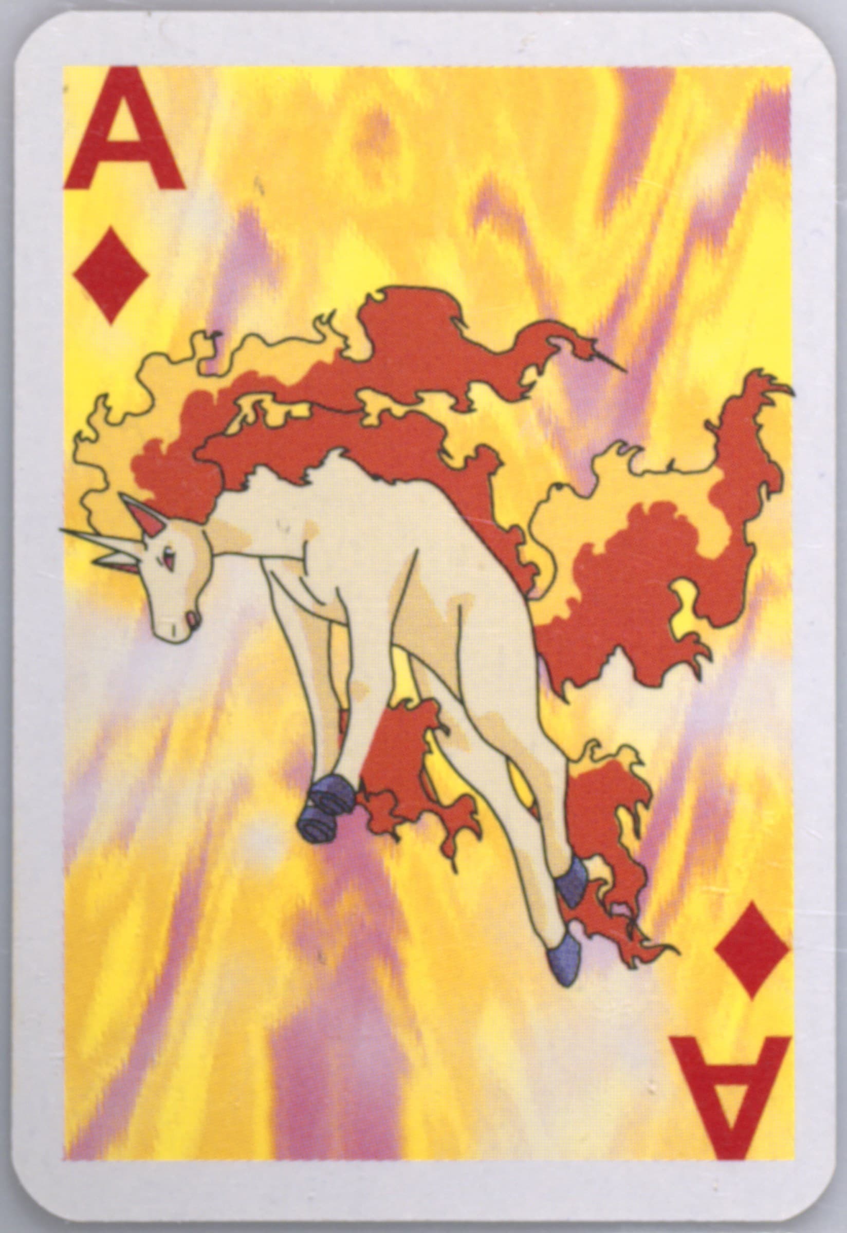 Rapidash Ace of Diamonds 1999 Bicycle Pokemon Mini Playing Cards Red Deck