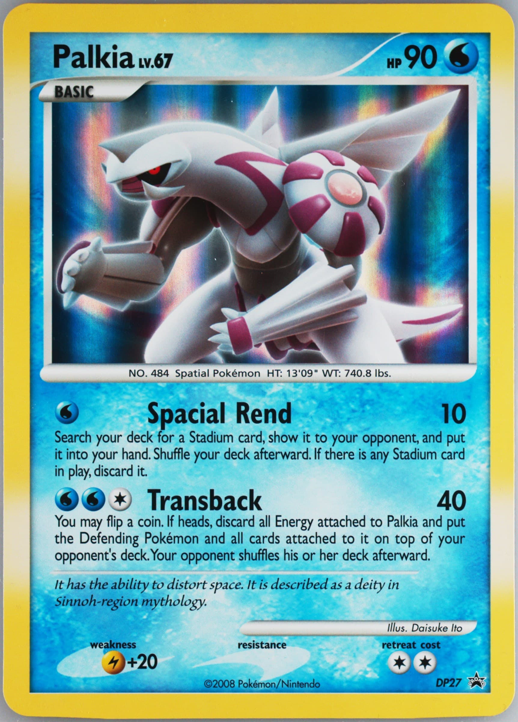 Palkia (DP27) 2008 Pokemon Diamond & Pearl Black Star Jumbo Promo