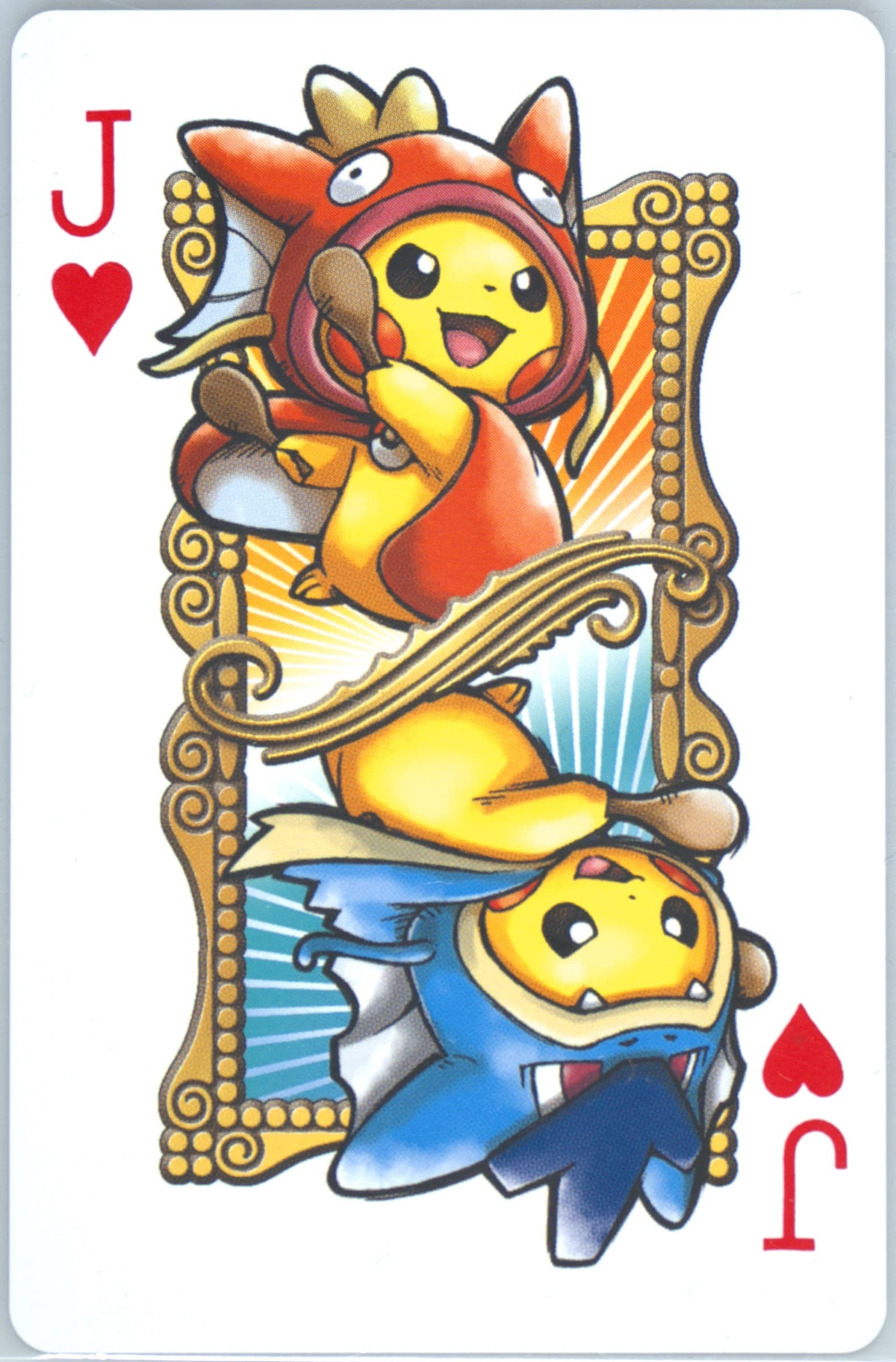 Jack of Hearts 2015 Pokemon Playing Cards Pretend Magikarp & Gyarados Pikachu
