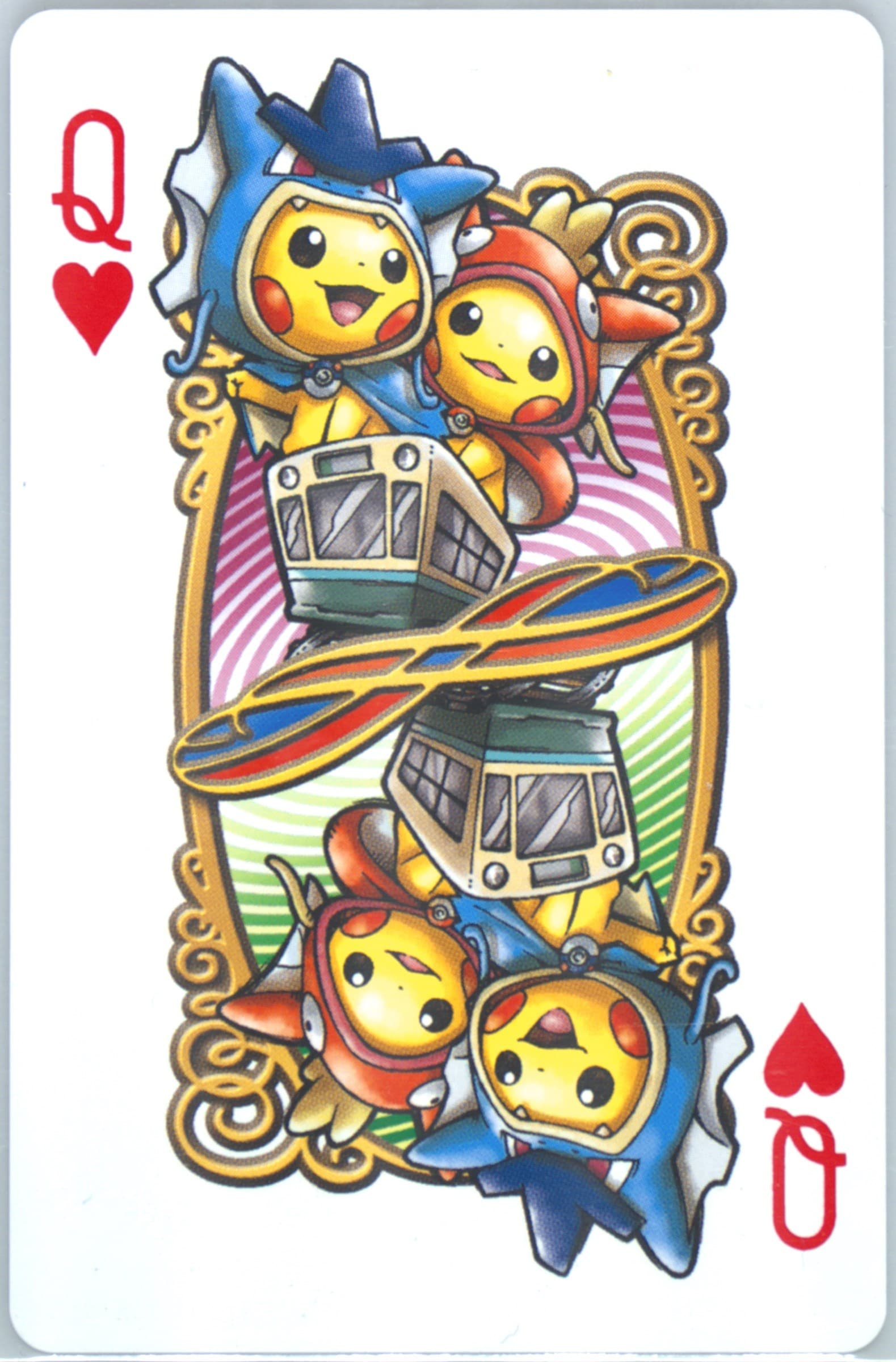 Queen of Hearts 2015 Pokemon Playing Cards Pretend Magikarp & Gyarados Pikachu
