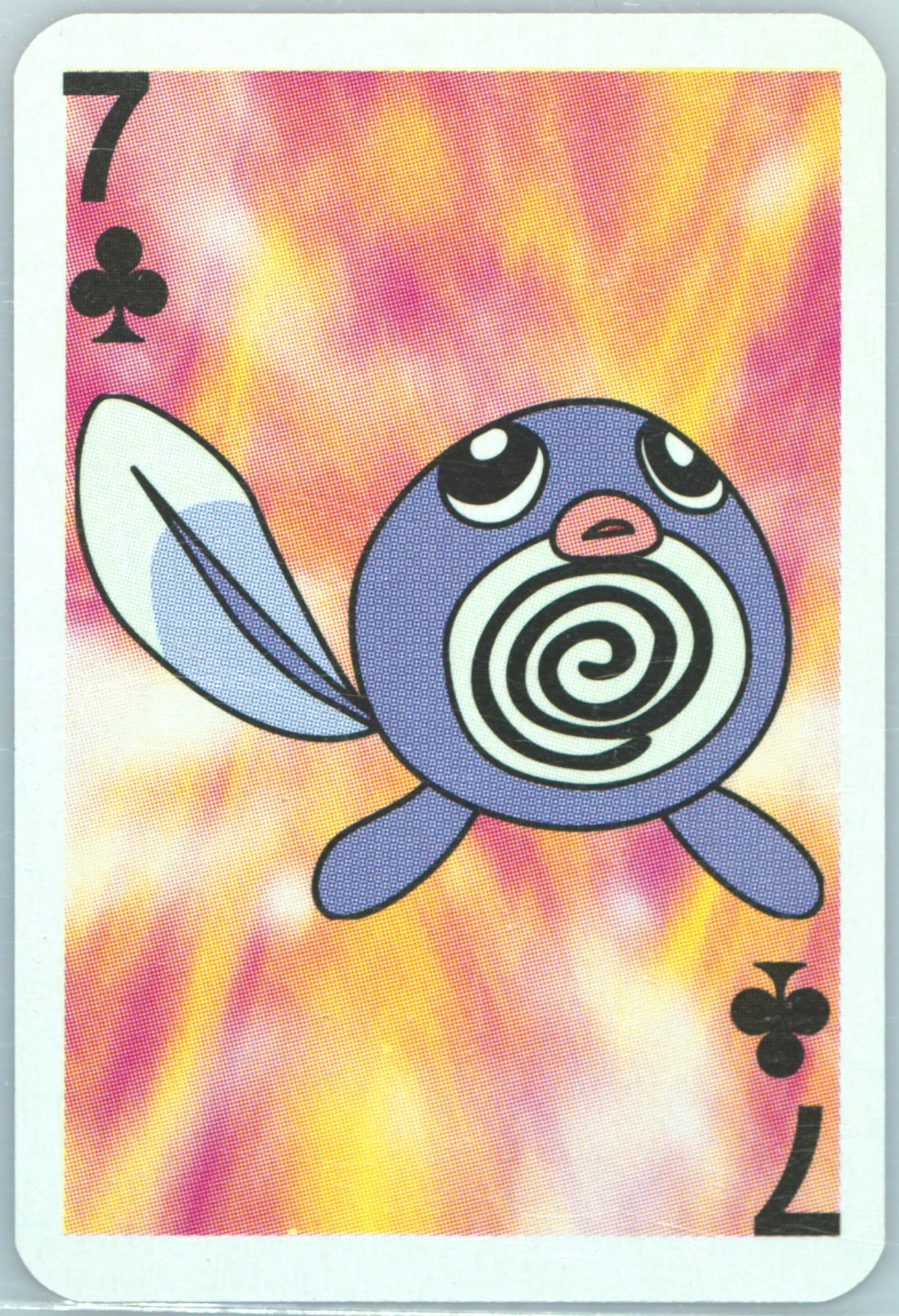 Poliwag 7 of Clubs 1999 Bicycle Pokemon Mini Playing Cards Red Deck