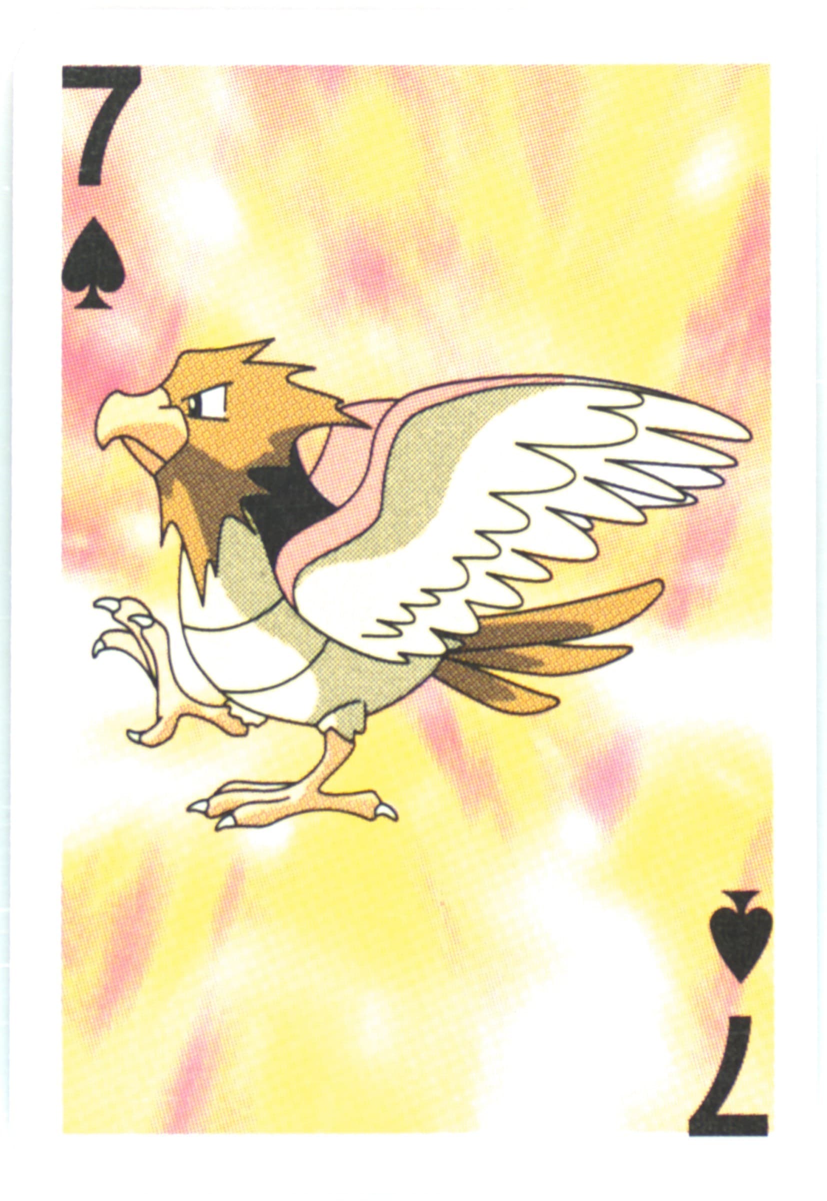 Spearow 7 of Spades 1999 Bicycle Pokemon Mini Playing Cards Red Deck
