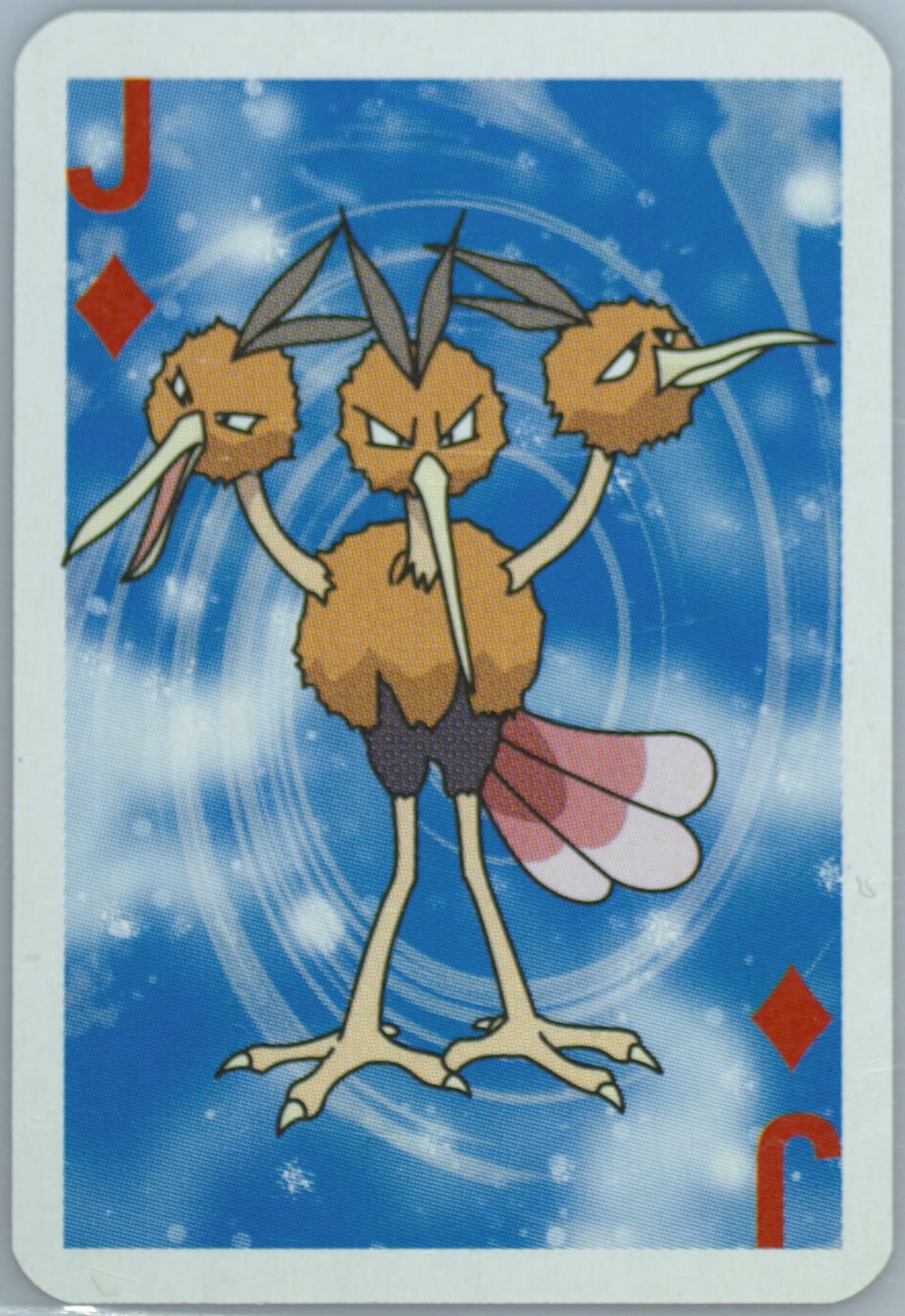 Dodrio Jack of Diamonds 1999 Bicycle Pokemon Mini Playing Cards Blue Deck