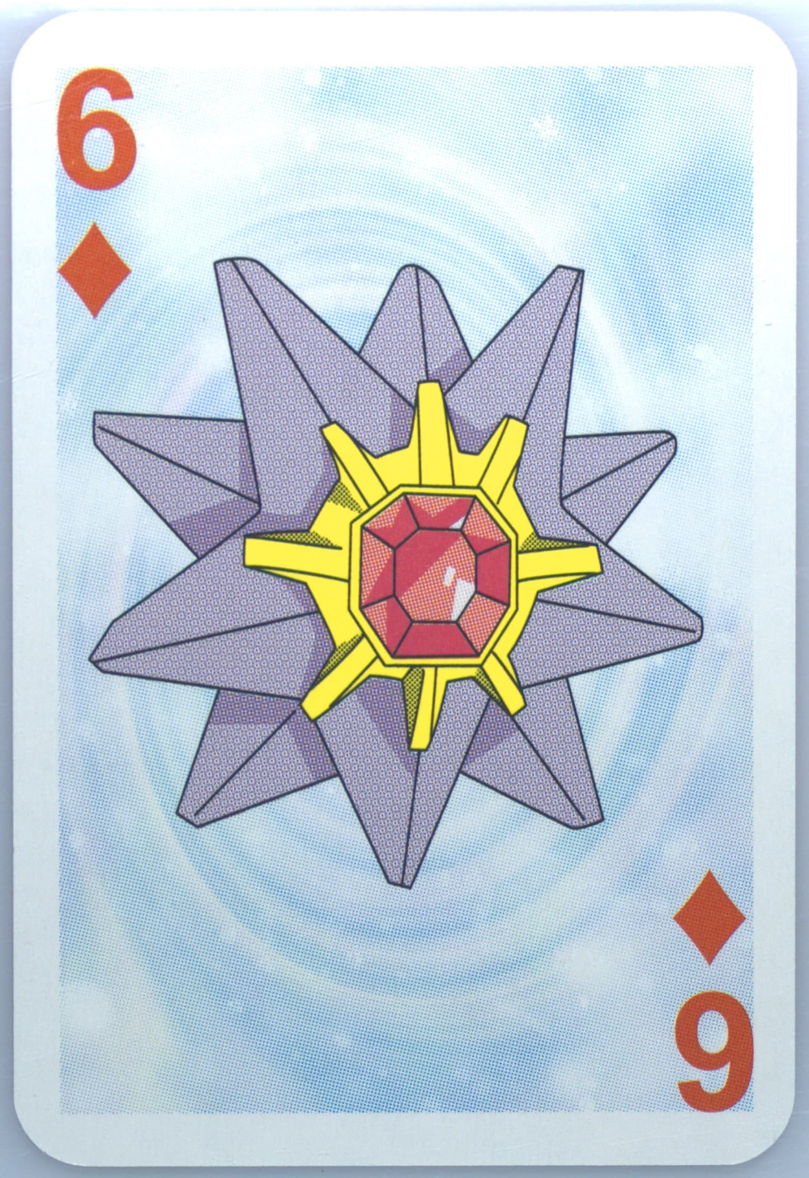 Starmie 6 of Diamonds 1999 Bicycle Pokemon Mini Playing Cards Blue Deck