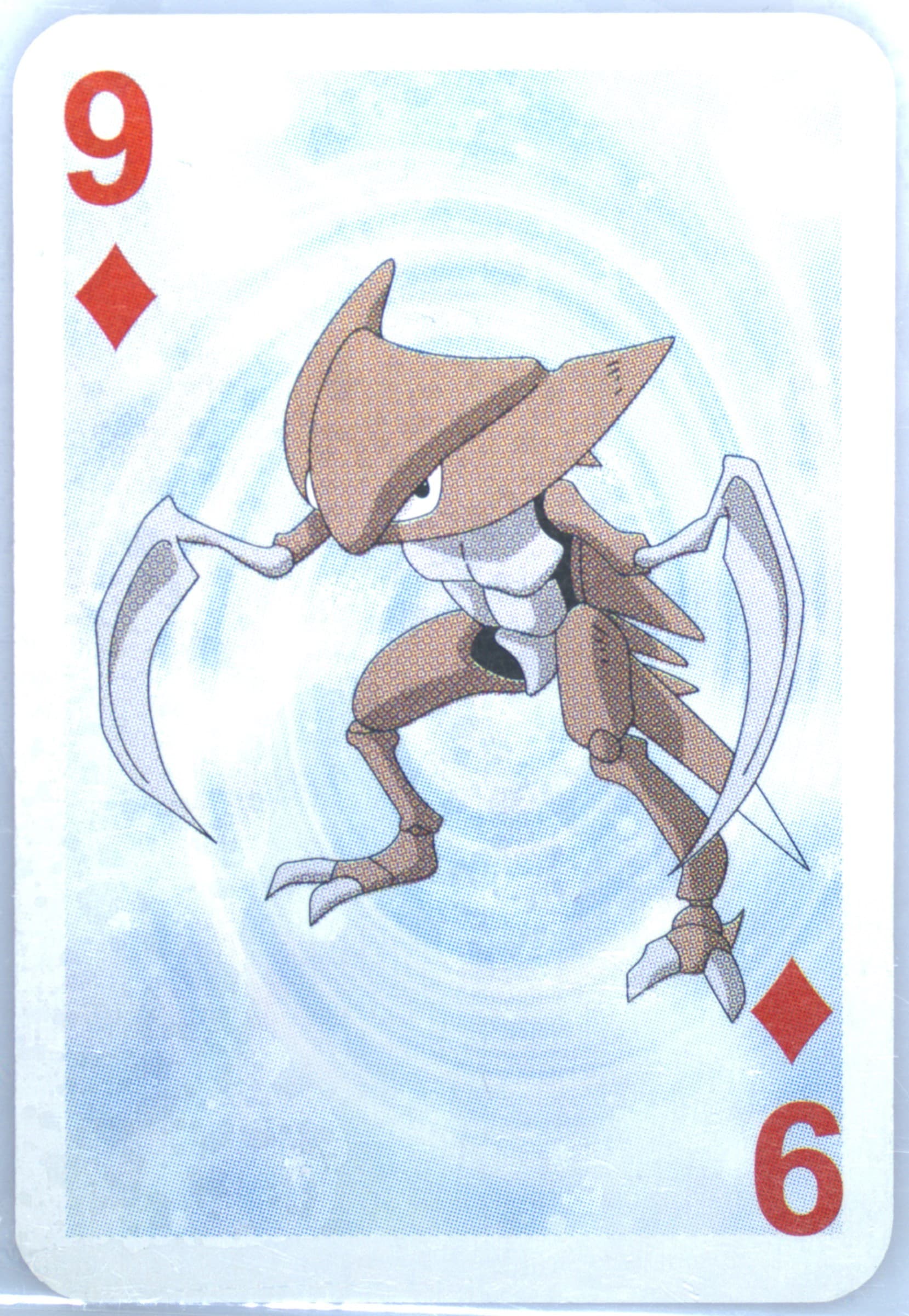 Kabutops 9 of Diamonds 1999 Bicycle Pokemon Mini Playing Cards Blue Deck