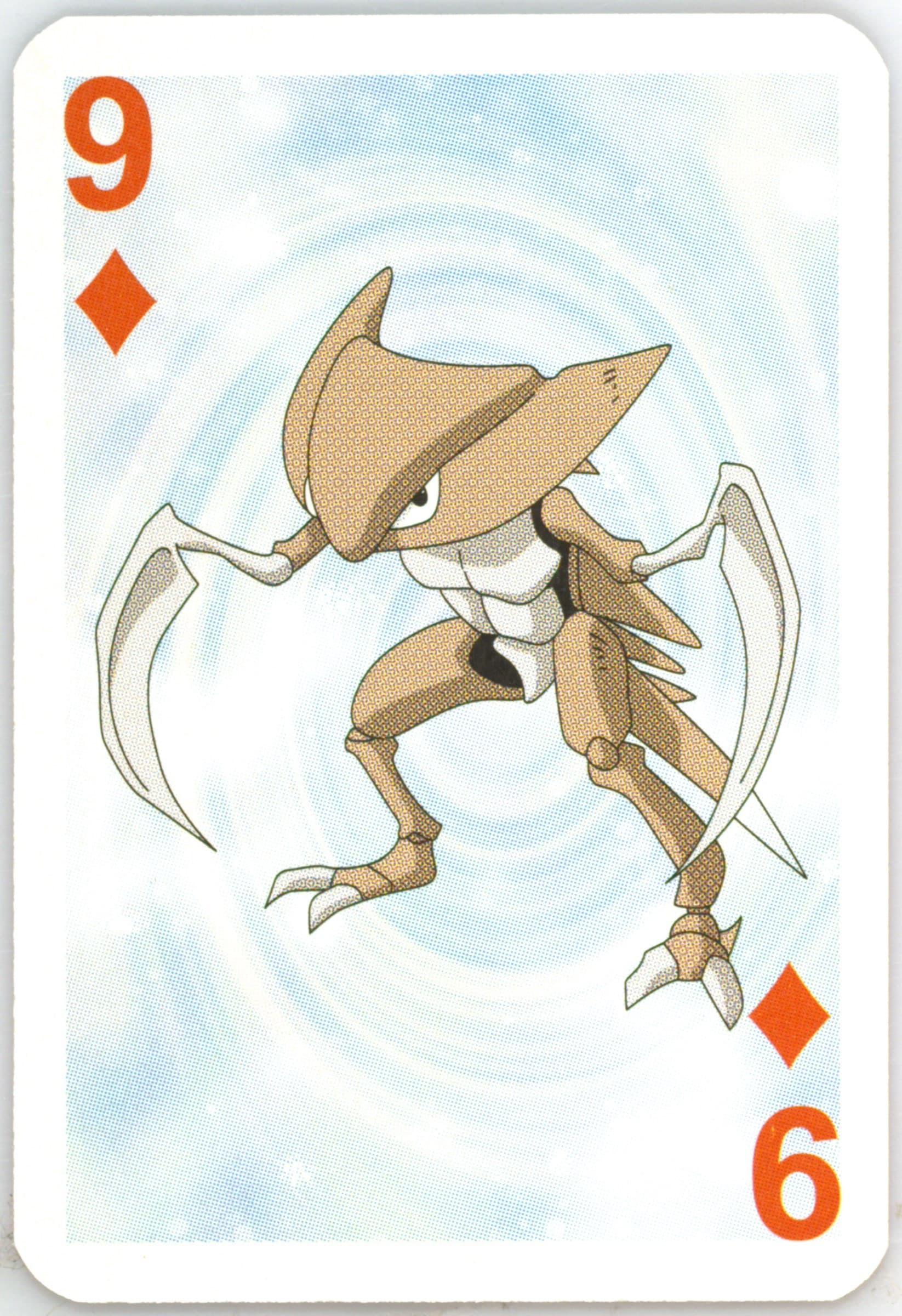 Kakuna 9 of Diamonds 1999 Bicycle Pokemon Mini Playing Cards Blue Deck