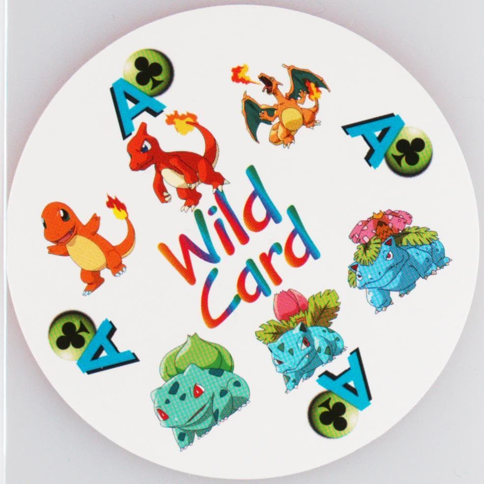 Bulbasaur Evolution Line/Charmander Evolution Line Wild Card-Ace of Clubs 1999 Pokemon Rummy