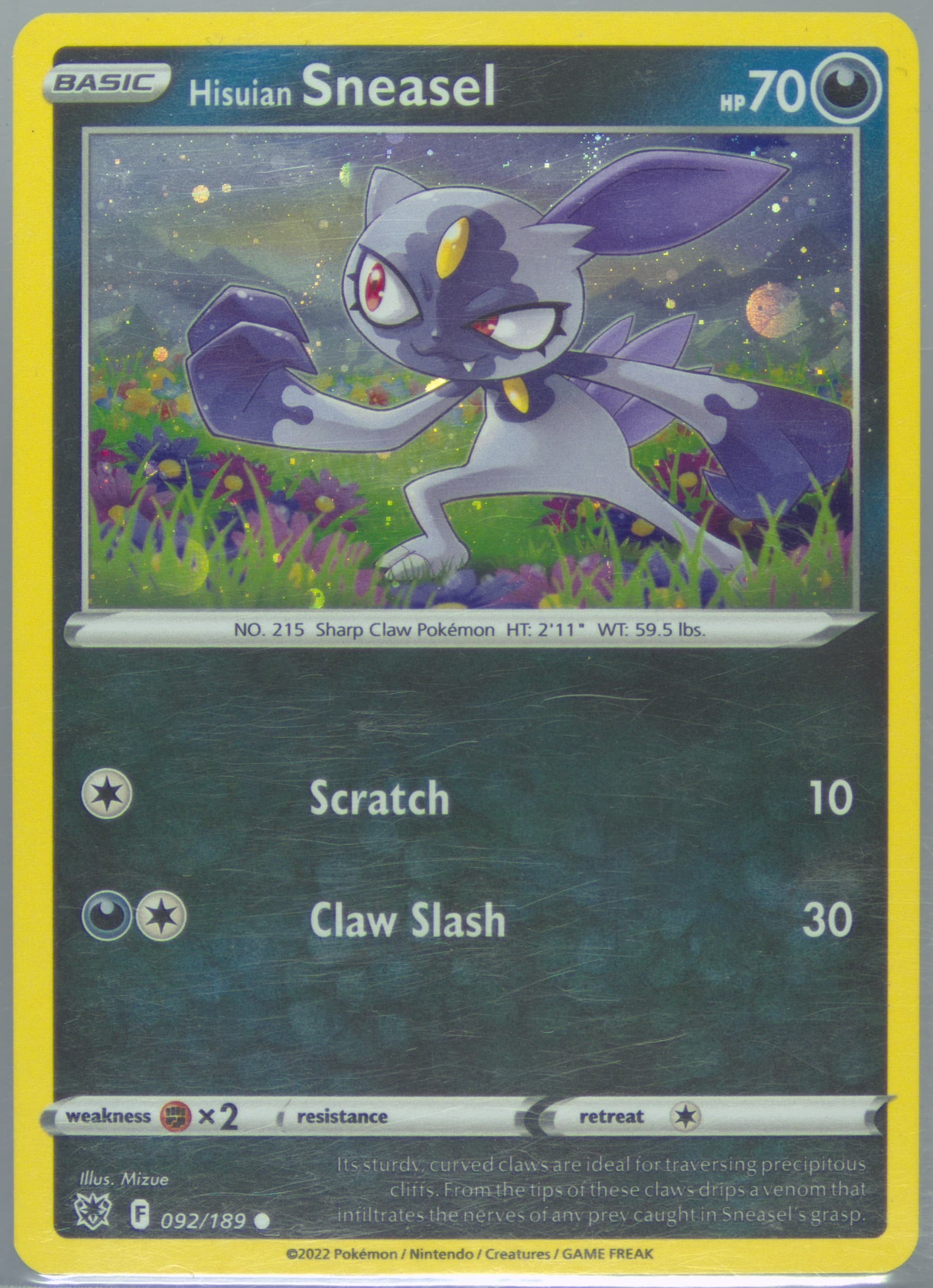 Hisuian Sneasel-Holo Fall 2022 Collector Chest (092) 2022 Pokemon Sword & Shield Astral Radiance