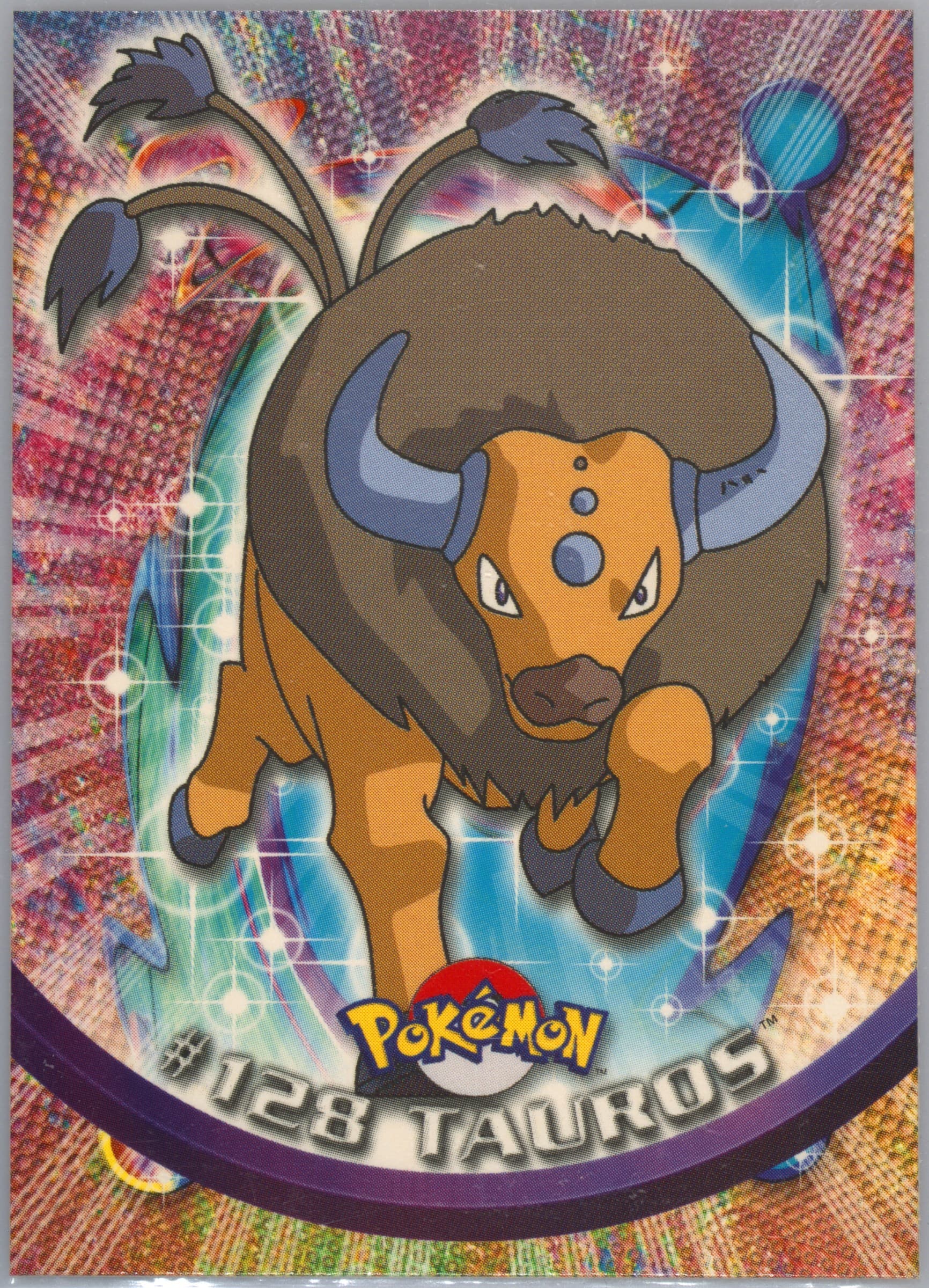 Tauros French (128) 2000 Topps Pokemon TV Animation Series 3